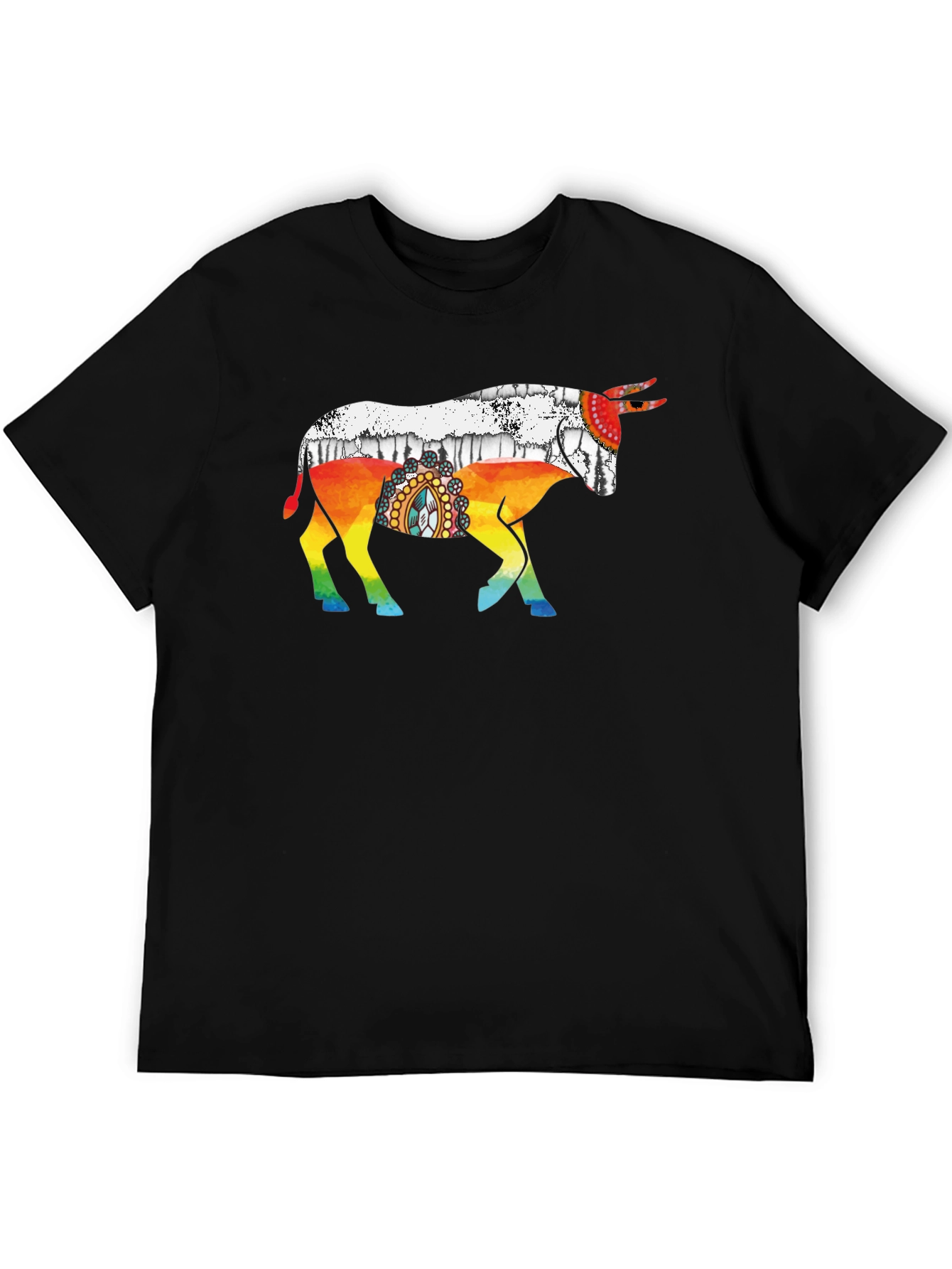 Rainbow Bull Graphic Tee - Stylish Mens Shirt