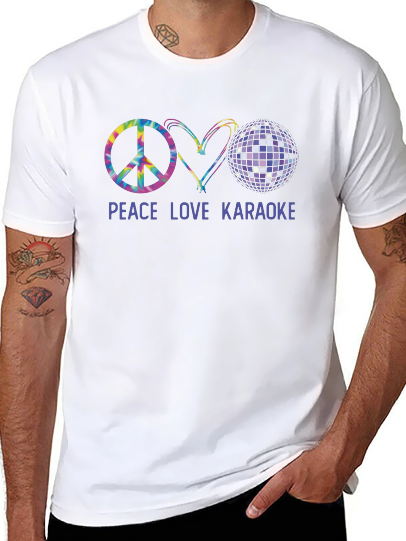 Peace Love Karaoke Graphic T-Shirt