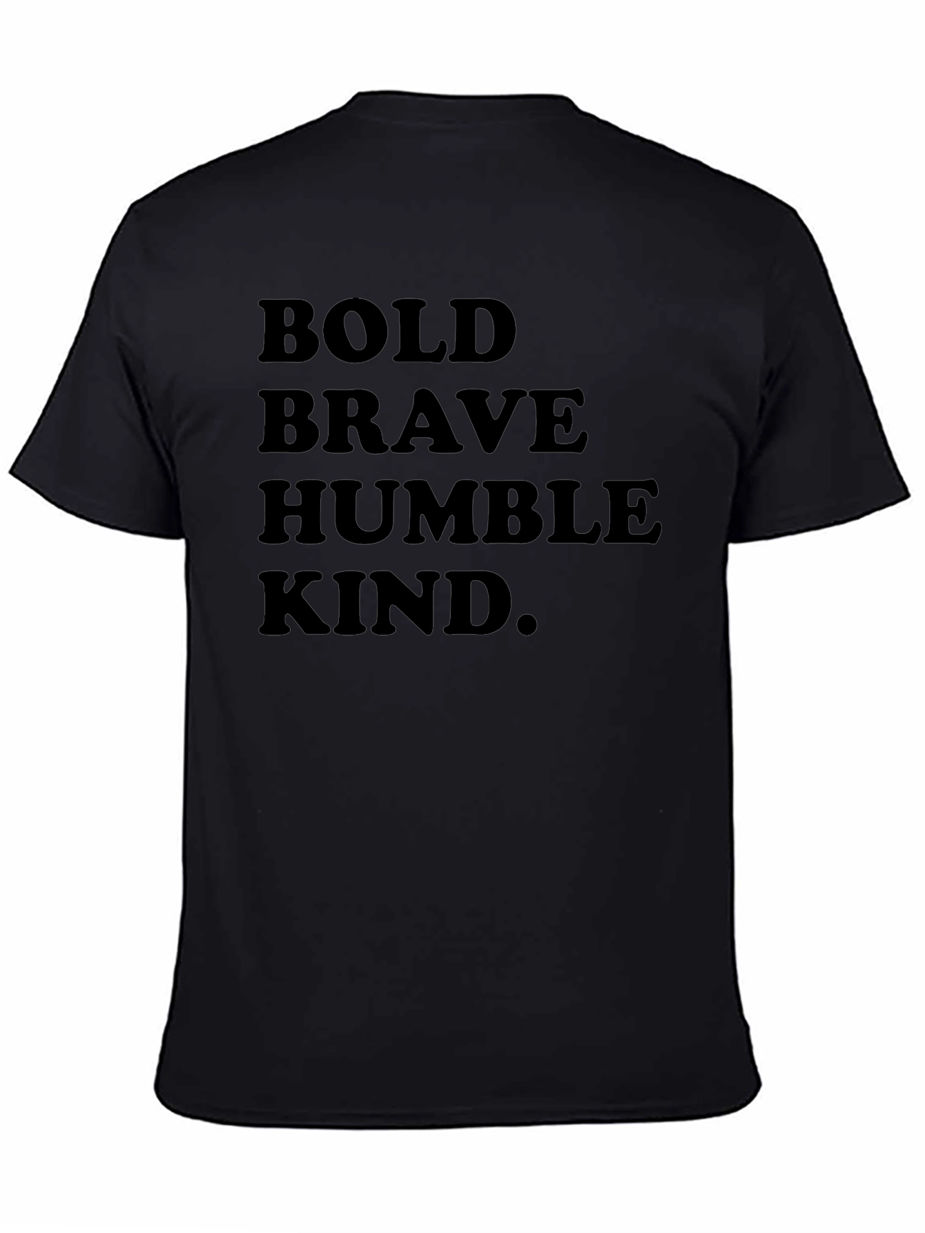 Mens Black Graphic Tee - Bold Brave Humble Kind