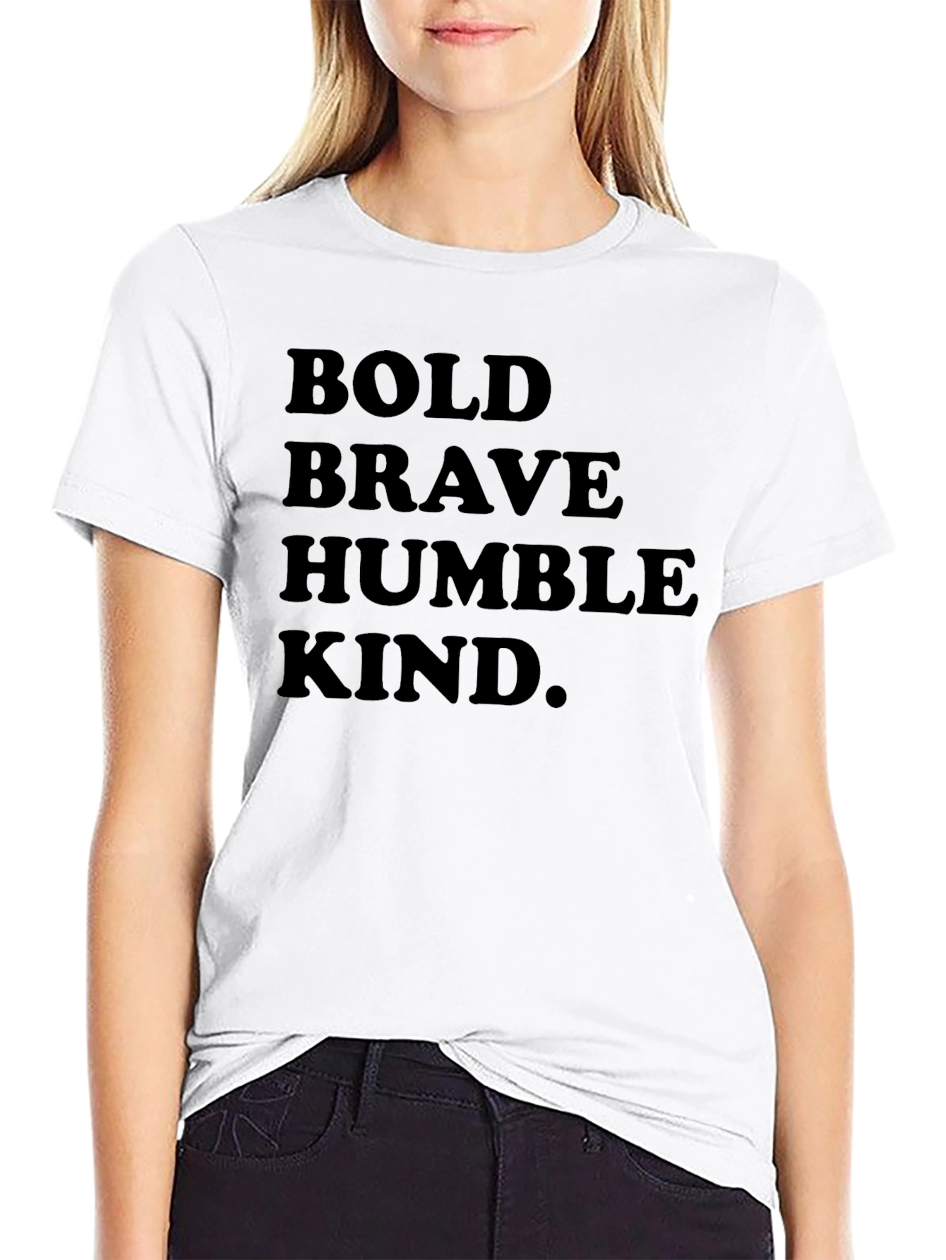 Mens Black Graphic Tee - Bold Brave Humble Kind