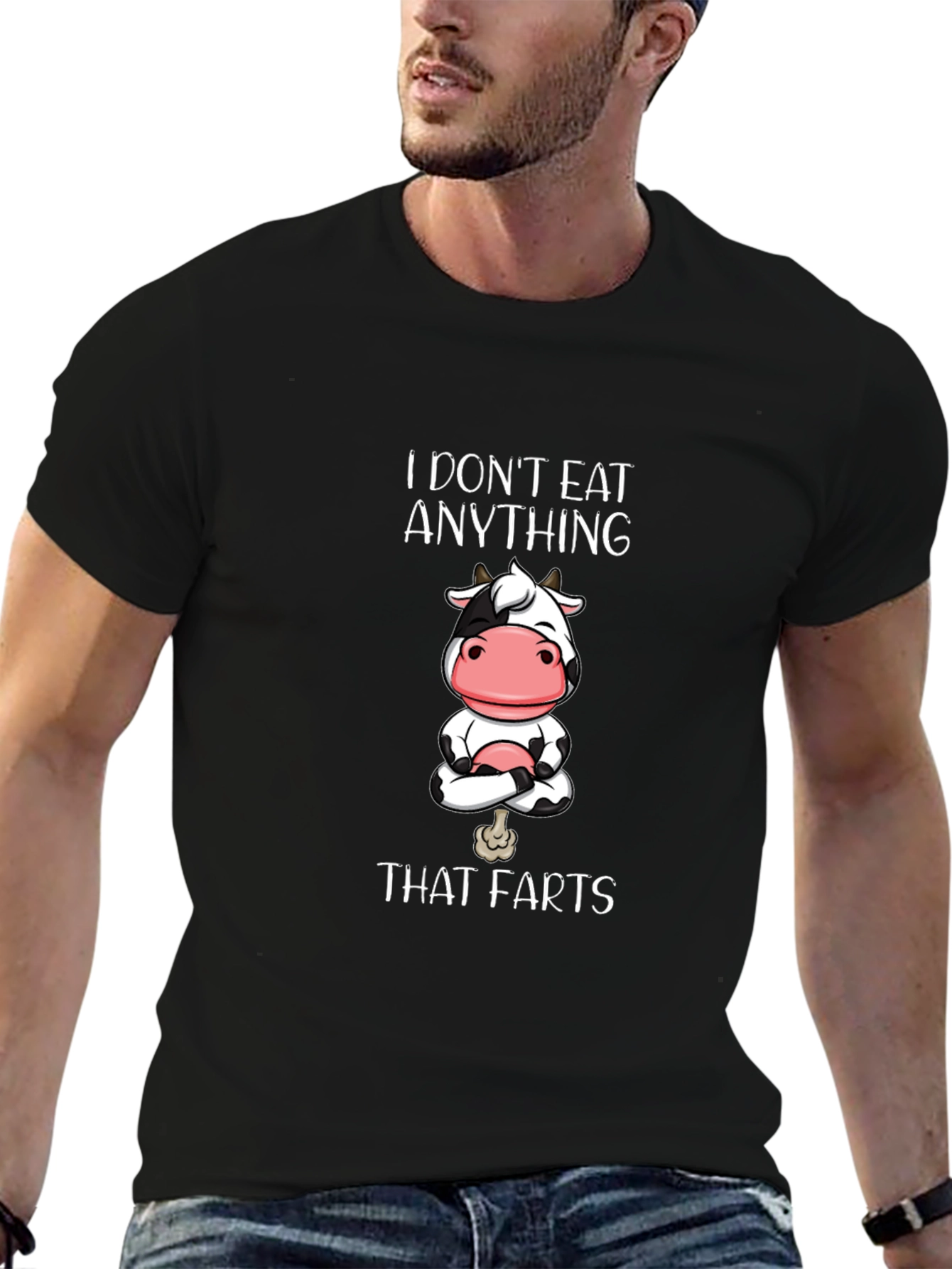 Vegan Cow T-Shirt: I Dont Eat Anything That Farts