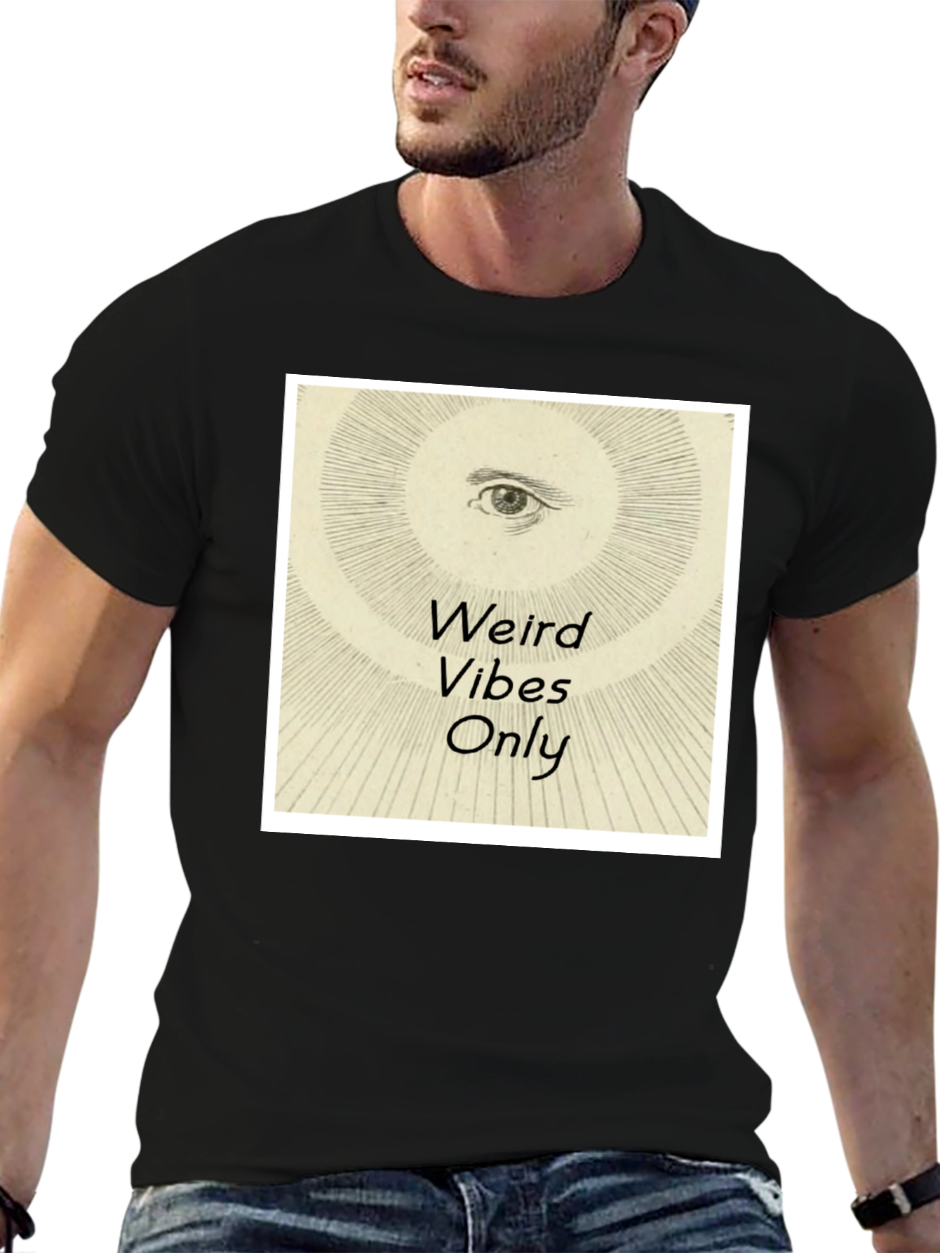 Weird Vibes Only Graphic Tee - Black Cotton T-Shirt