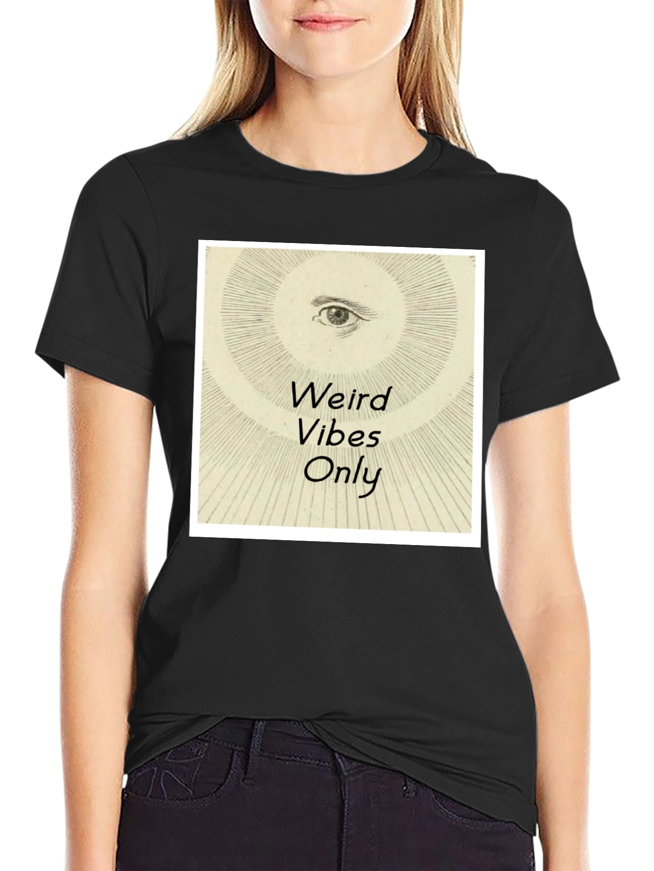 Weird Vibes Only Graphic Tee - Black Cotton T-Shirt