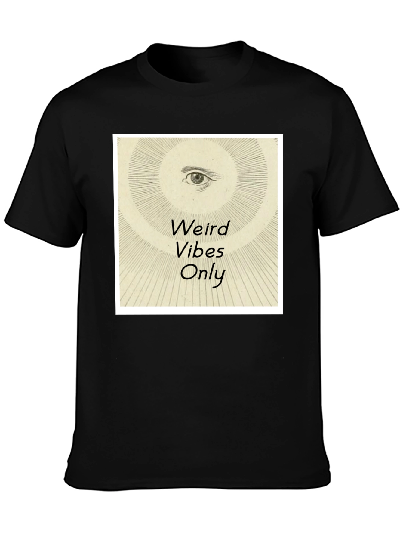 Weird Vibes Only Graphic Tee - Black Cotton T-Shirt