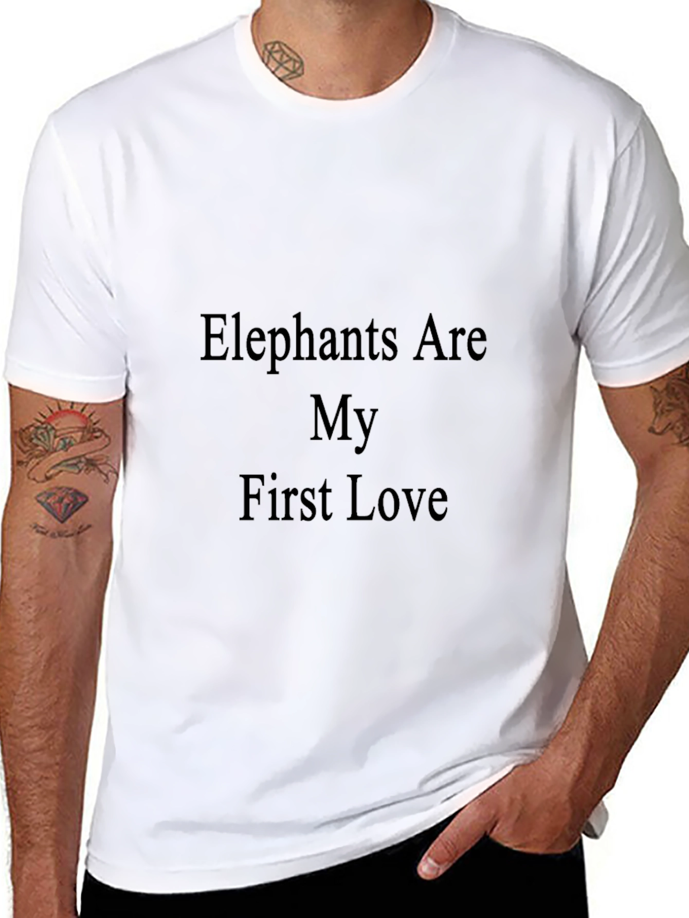 Elephants Are My First Love T-Shirt - Black