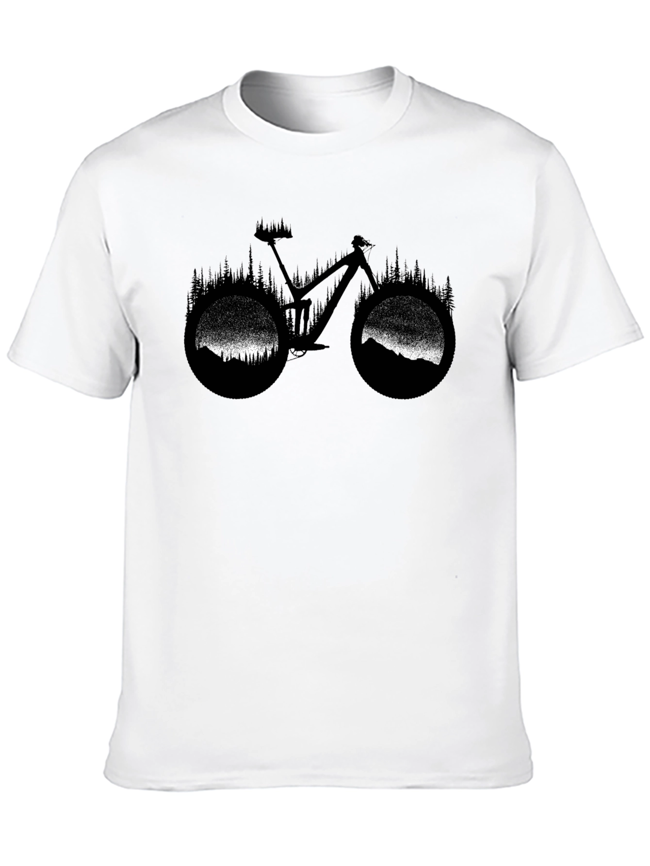 Mountain Bike Silhouette Graphic T-Shirt - Black