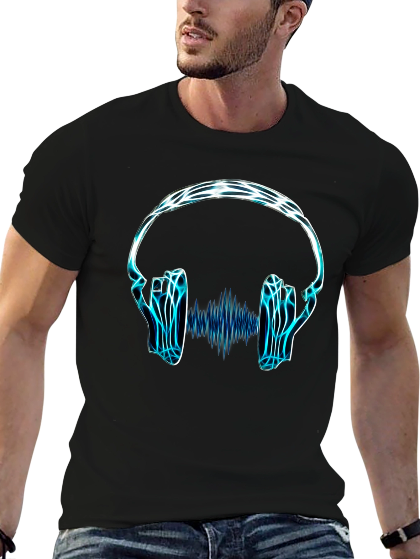 Electro Headphones Graphic Tee - Black