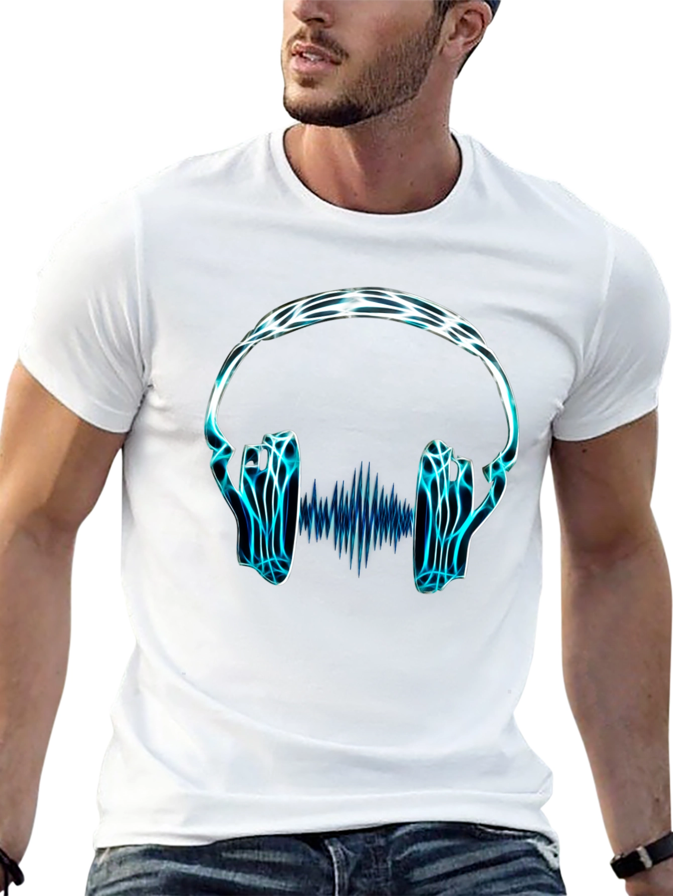 Electro Headphones Graphic Tee - Black