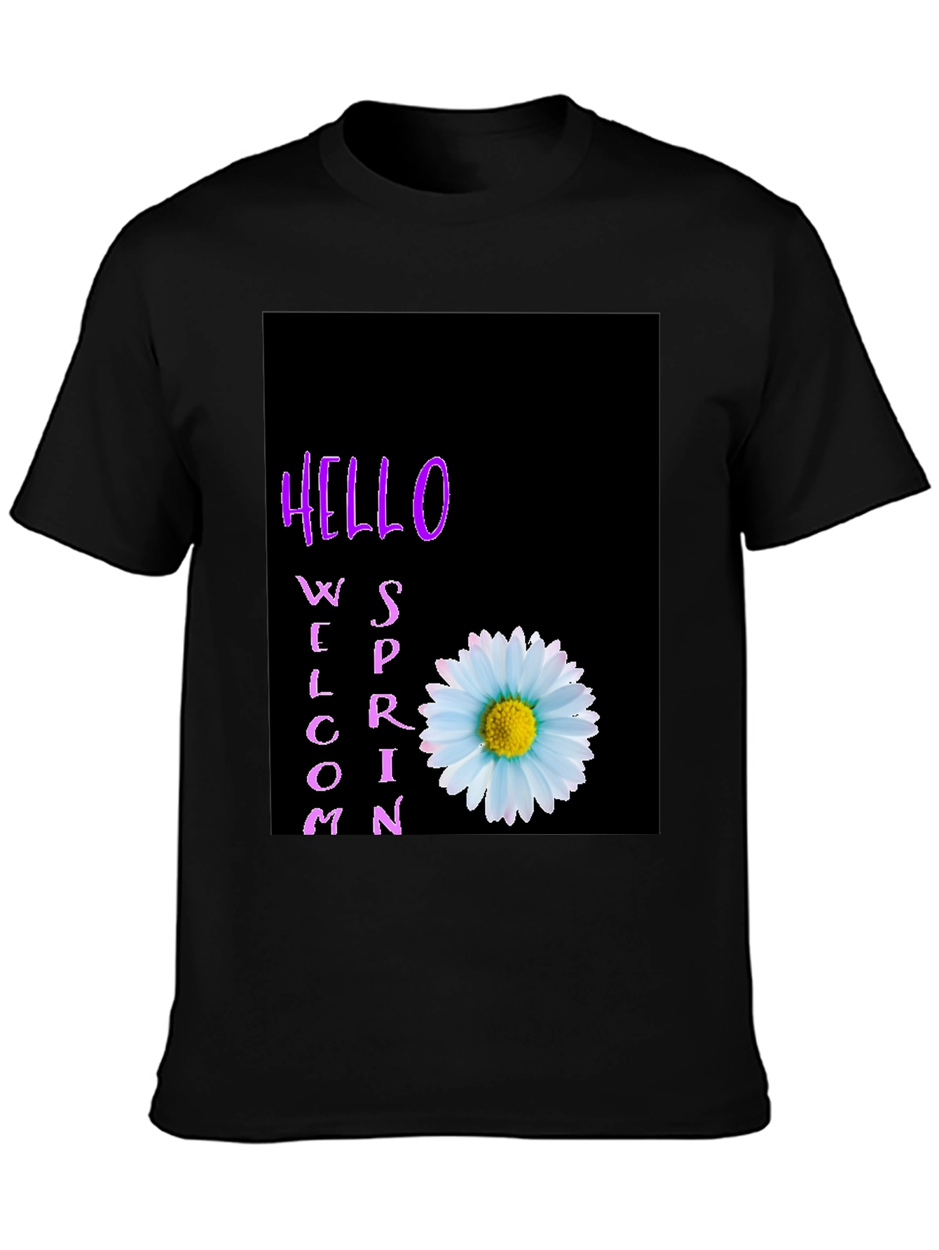 Hello Spring Welcome T-Shirt with Daisy