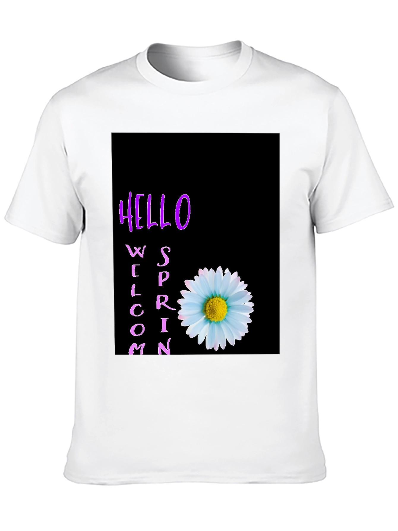 Hello Spring Welcome T-Shirt with Daisy