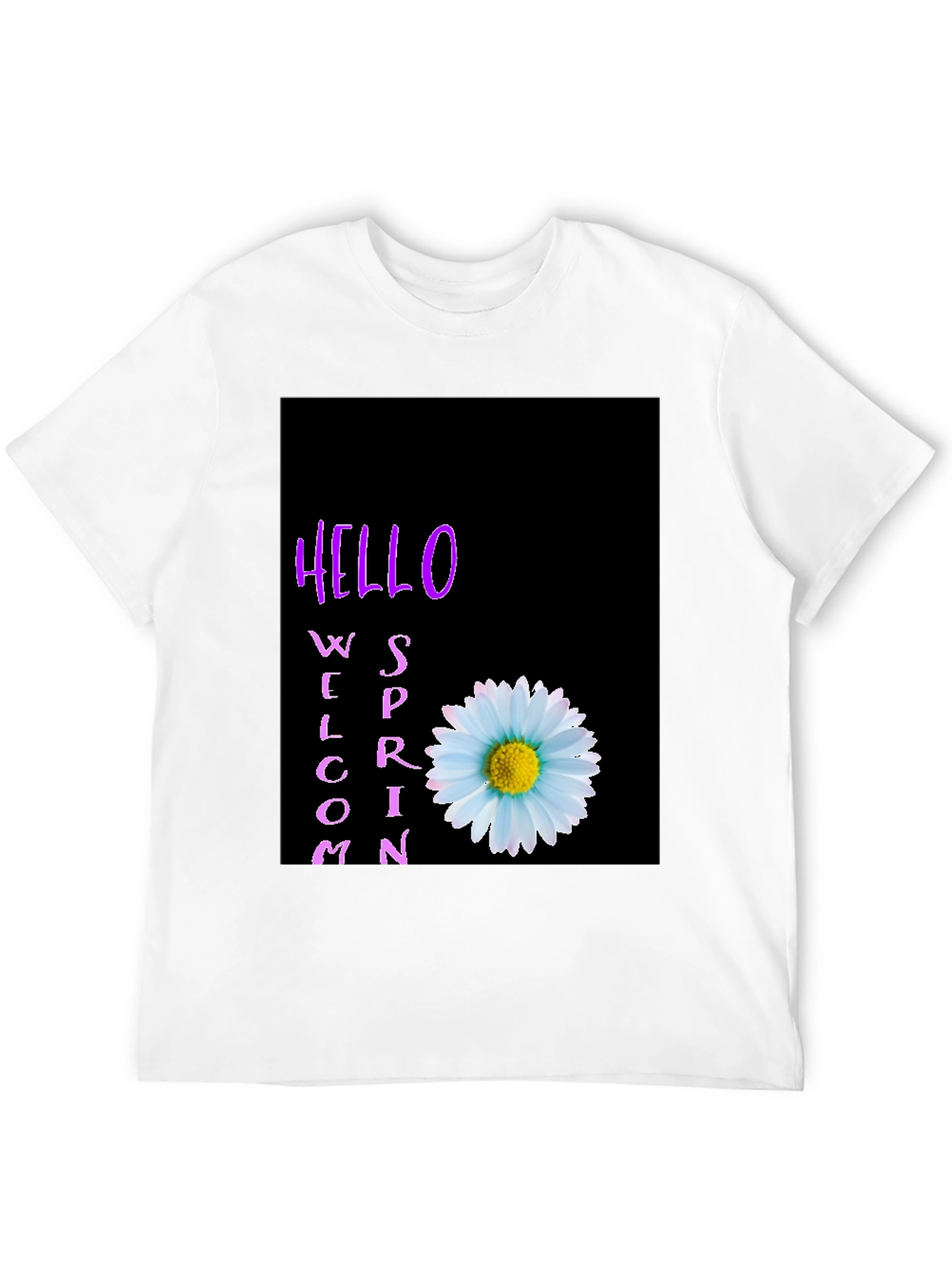 Hello Spring Welcome T-Shirt with Daisy