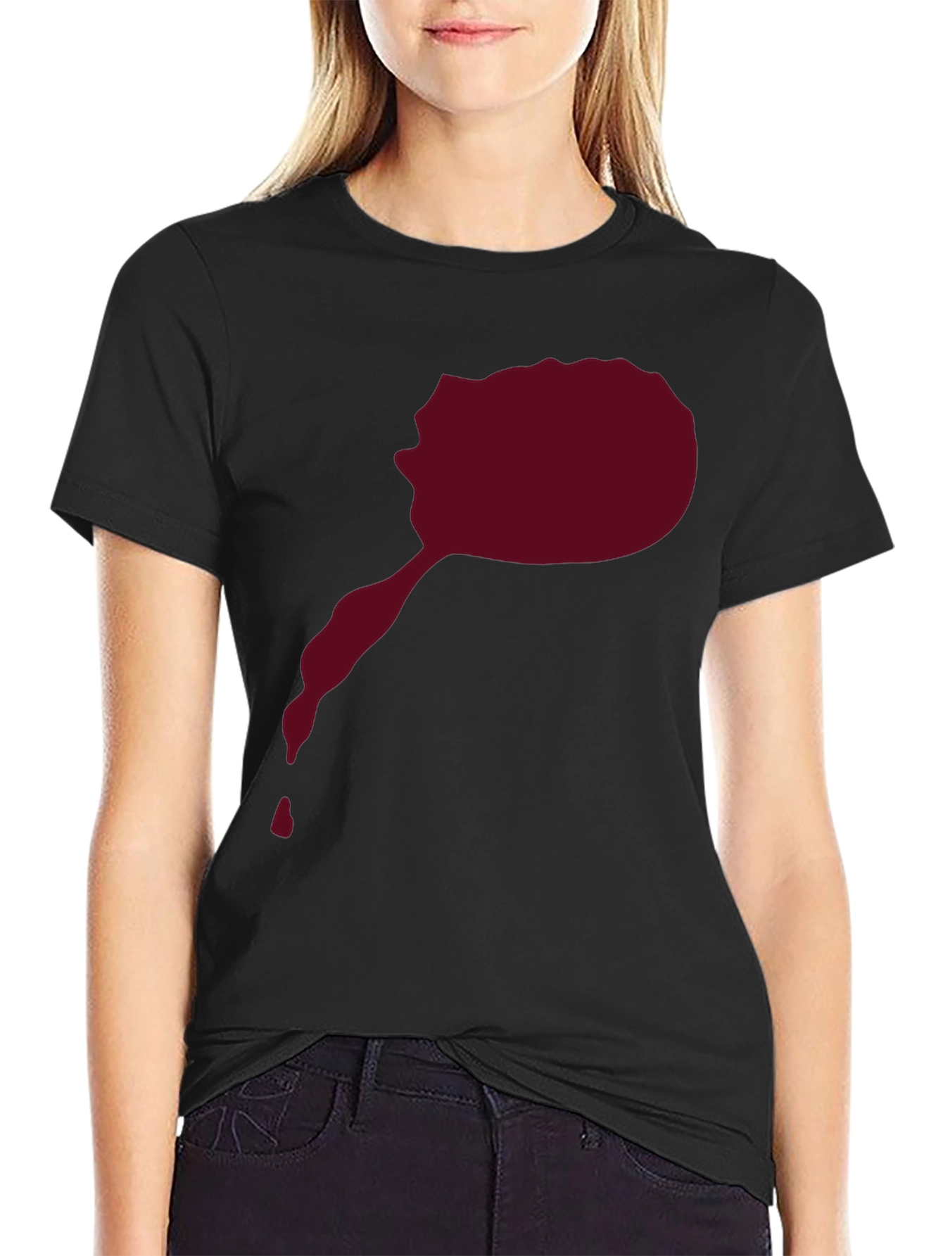 Maroon Splatter Graphic Tee - Mens Black T-Shirt