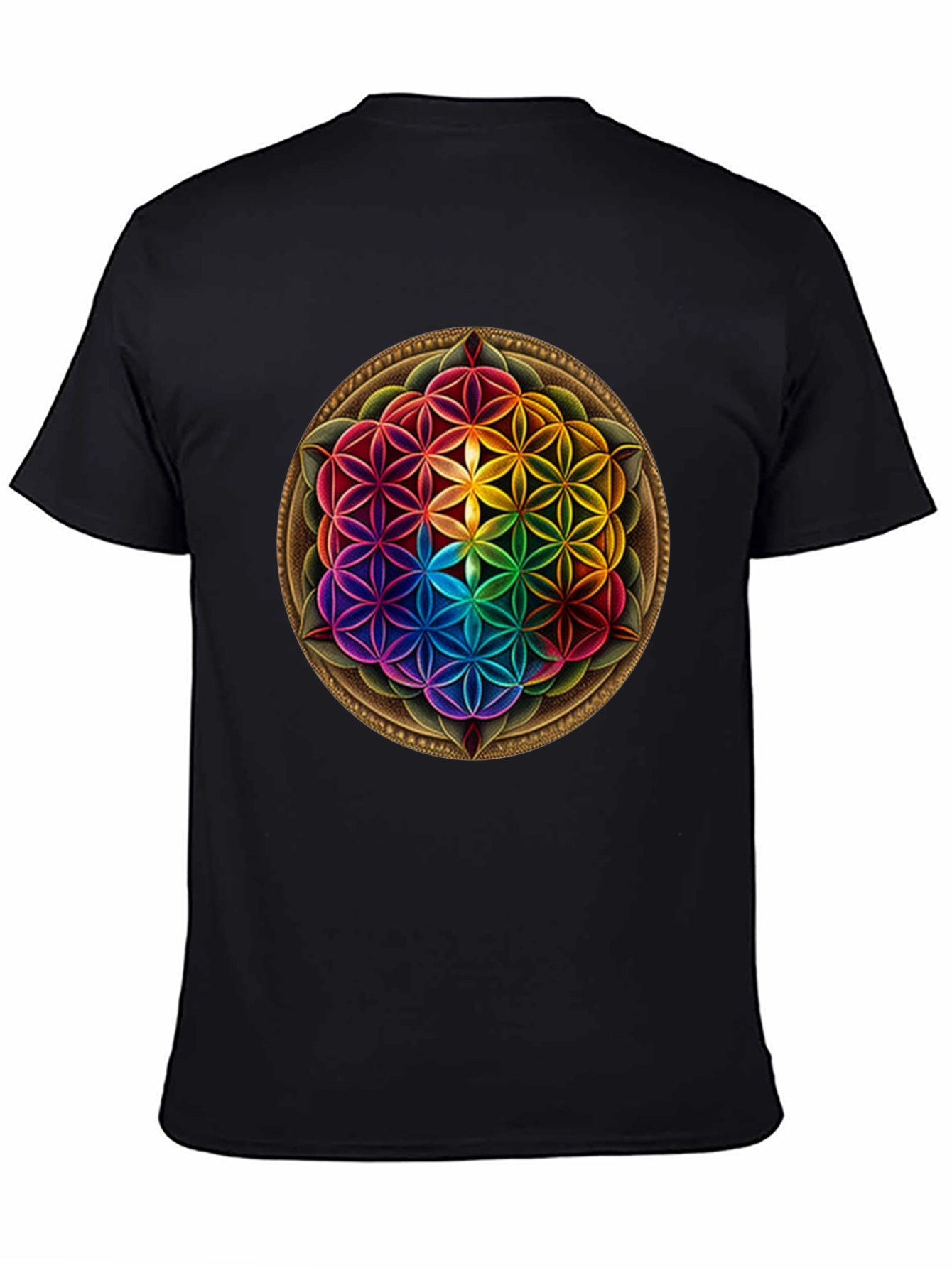 Rainbow Flower of Life Graphic T-Shirt