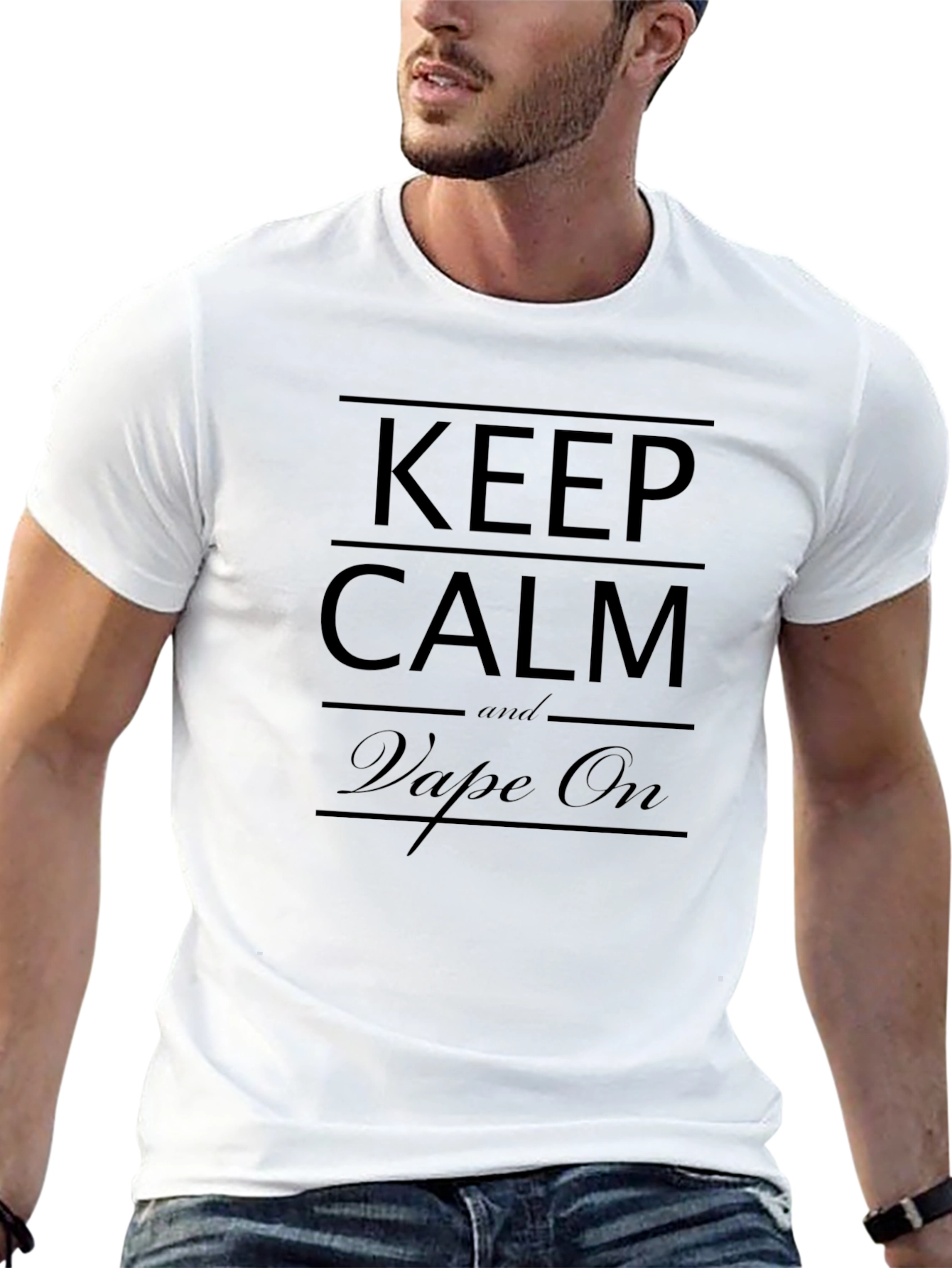 Keep Calm and Vape On Black T-Shirt