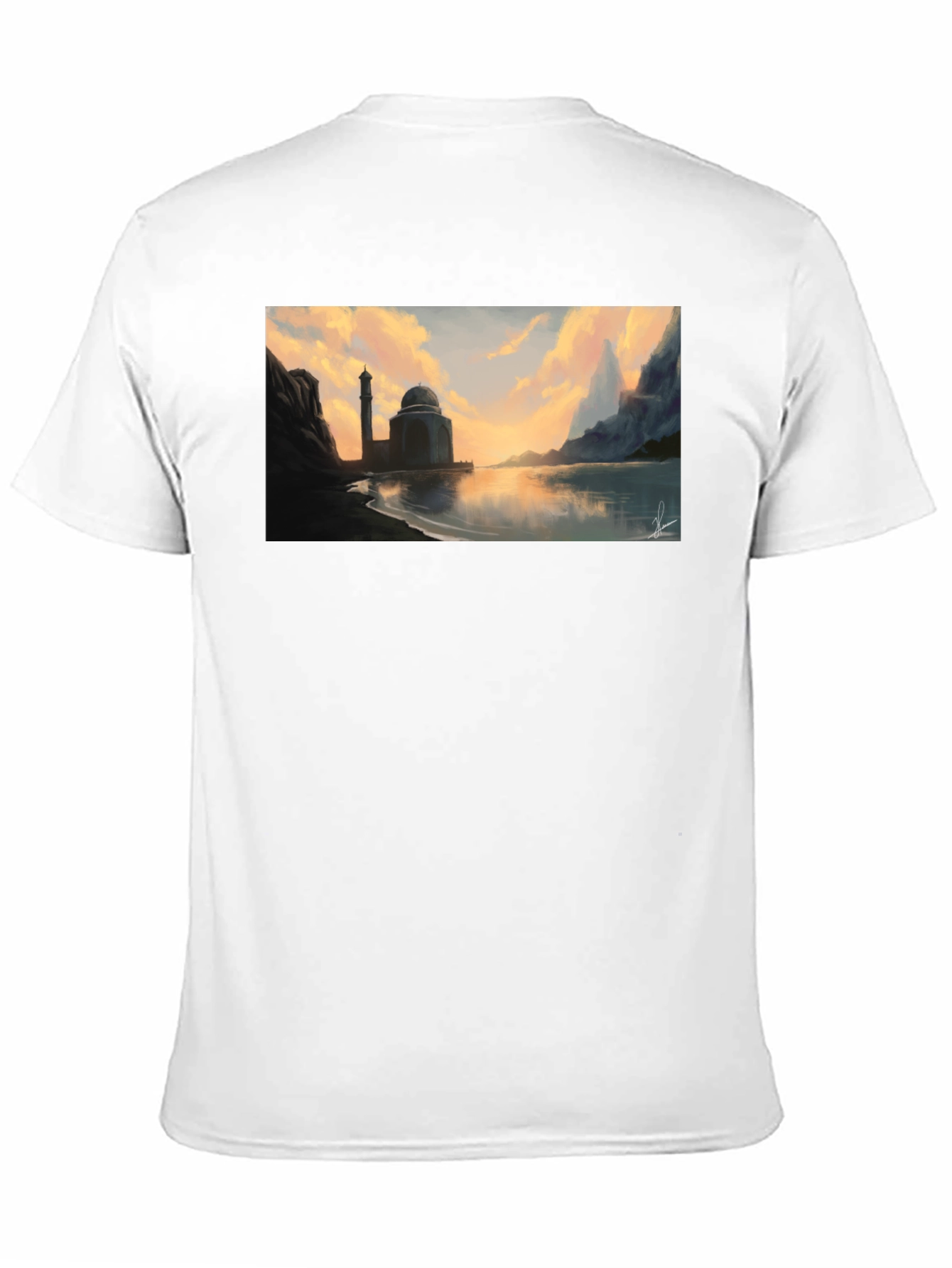 Mosque at Sunset Black T-Shirt