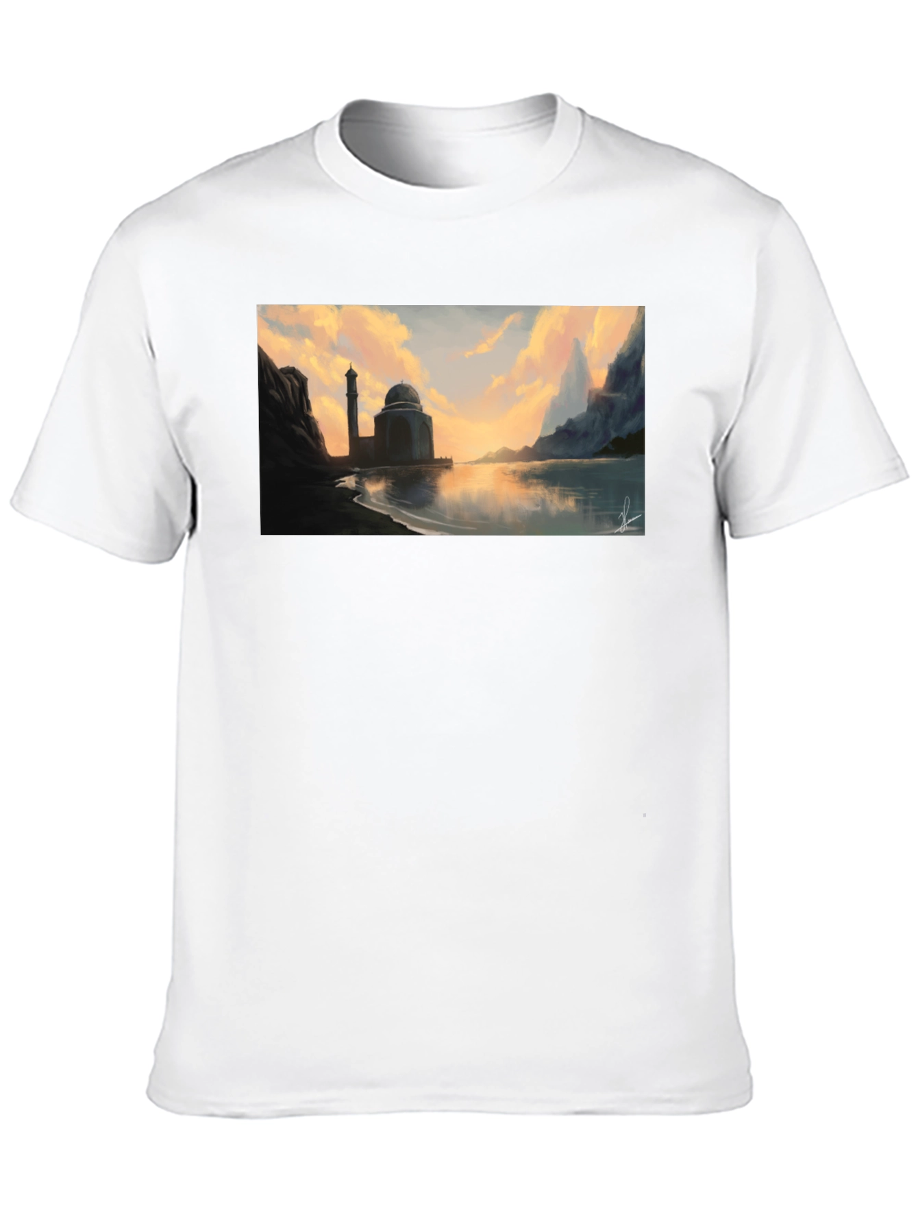 Mosque at Sunset Black T-Shirt