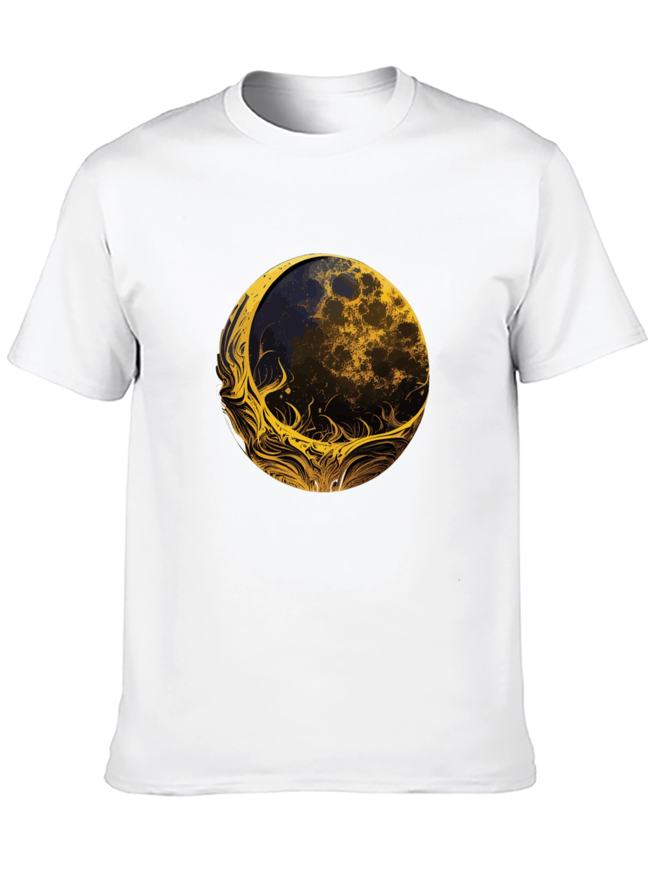 Abstract Moon Graphic Tee - Black