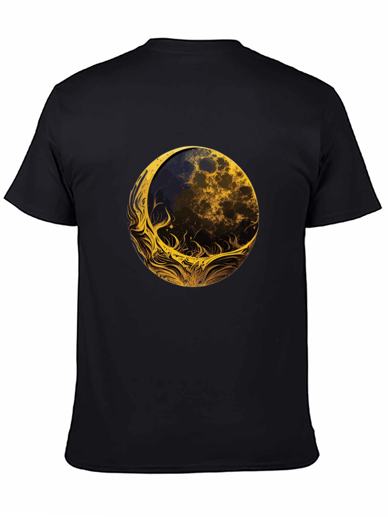 Abstract Moon Graphic Tee - Black