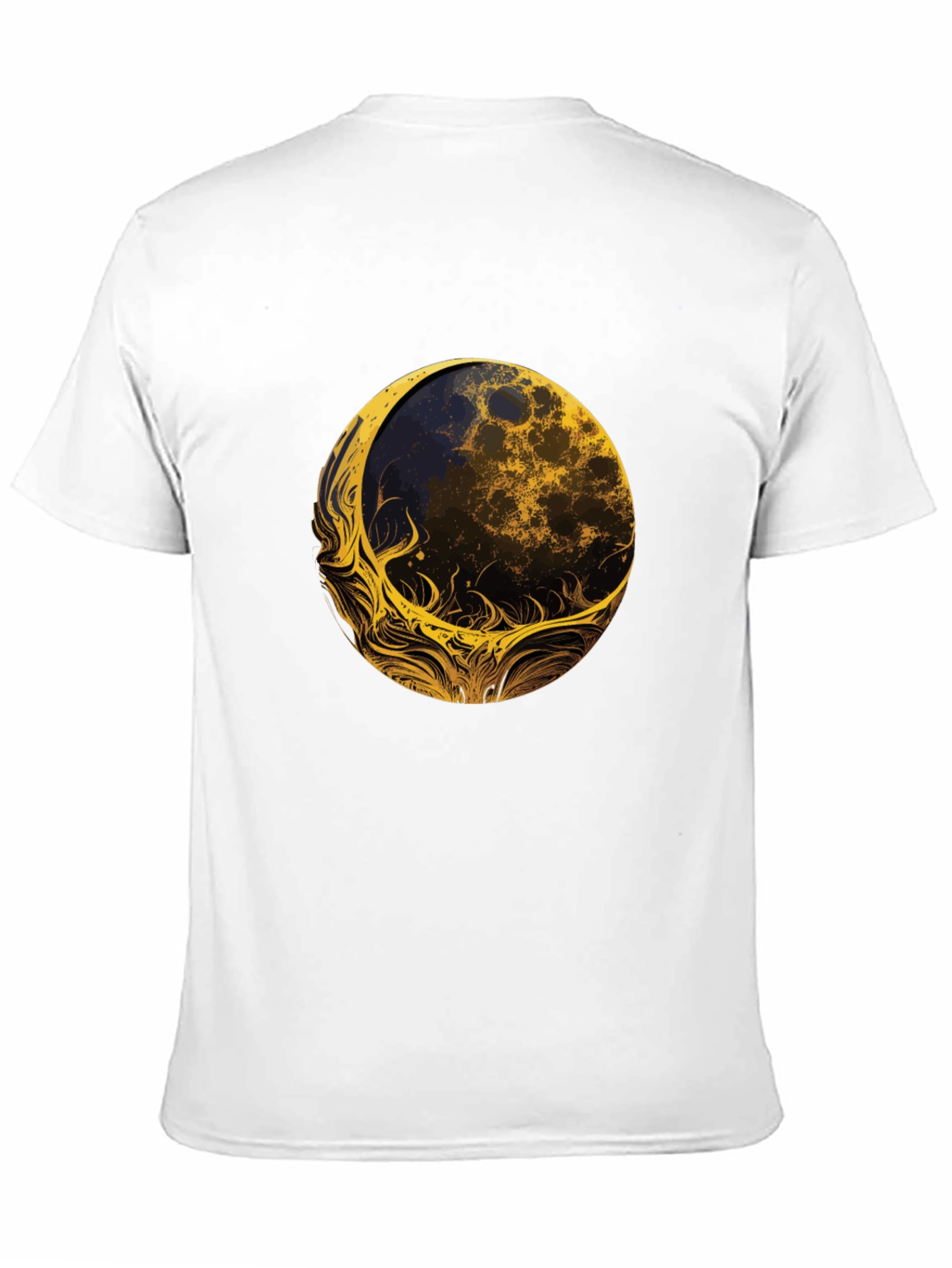 Abstract Moon Graphic Tee - Black