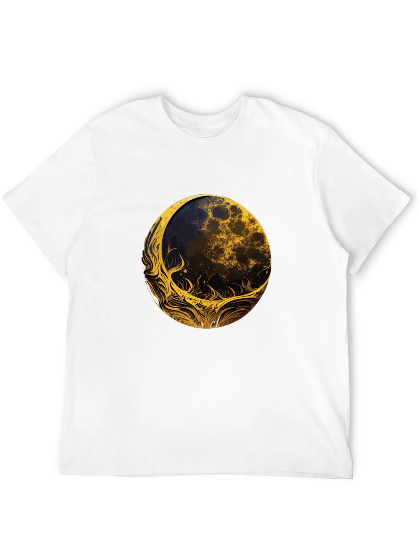 Abstract Moon Graphic Tee - Black