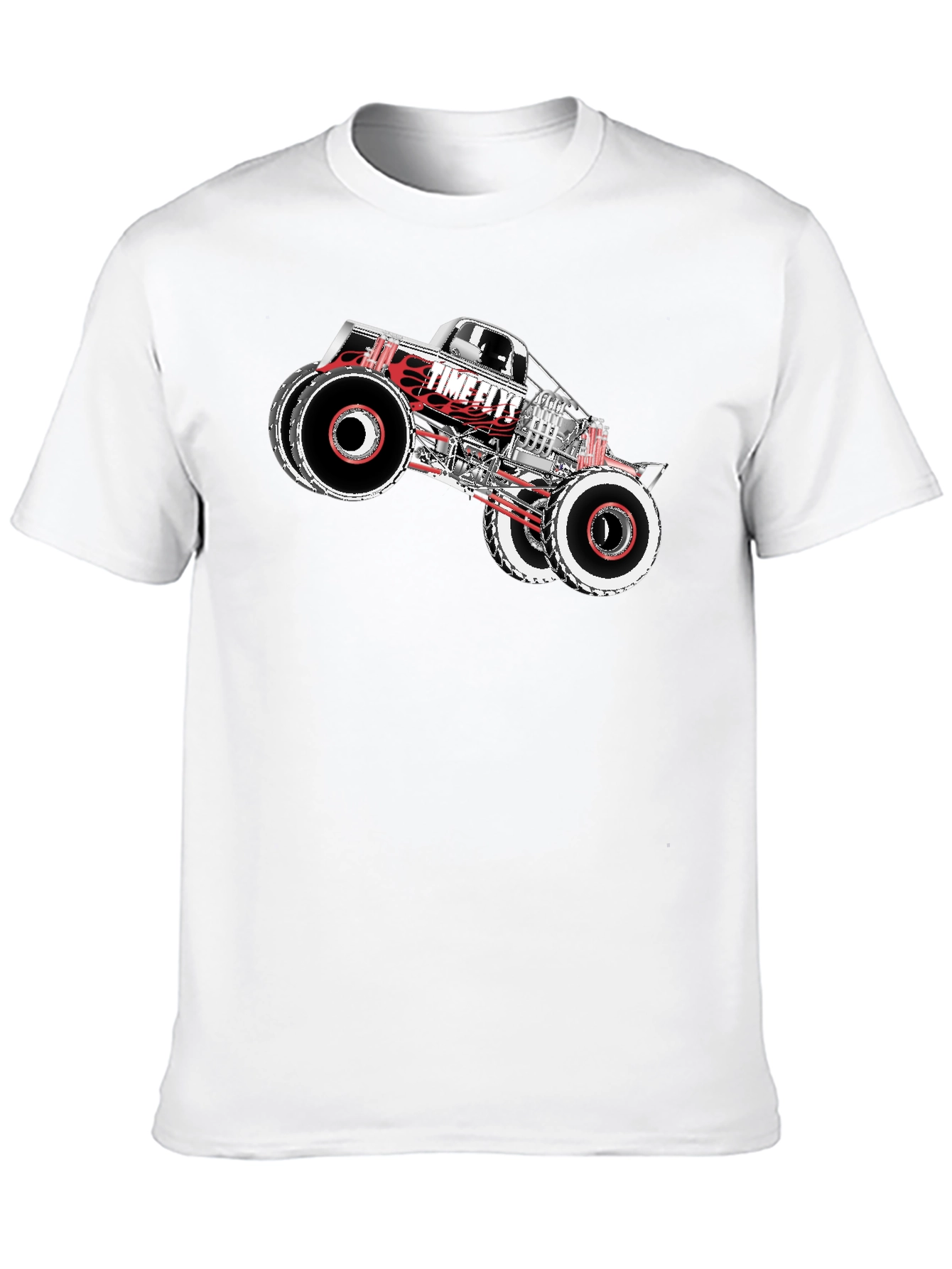 Time Flys Monster Truck Graphic T-Shirt - Black