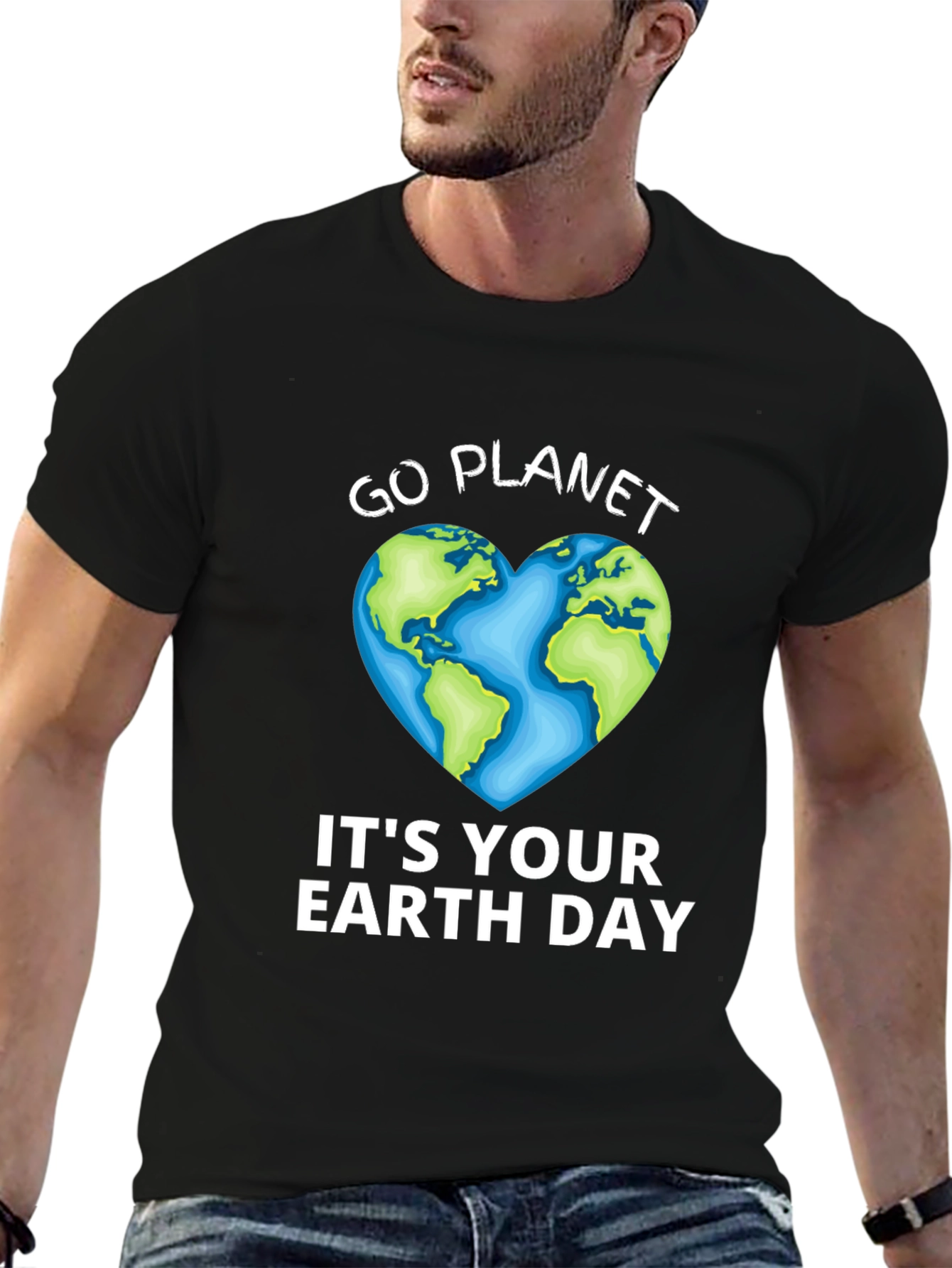 Go Planet T-Shirt - Earth Day Heart Graphic