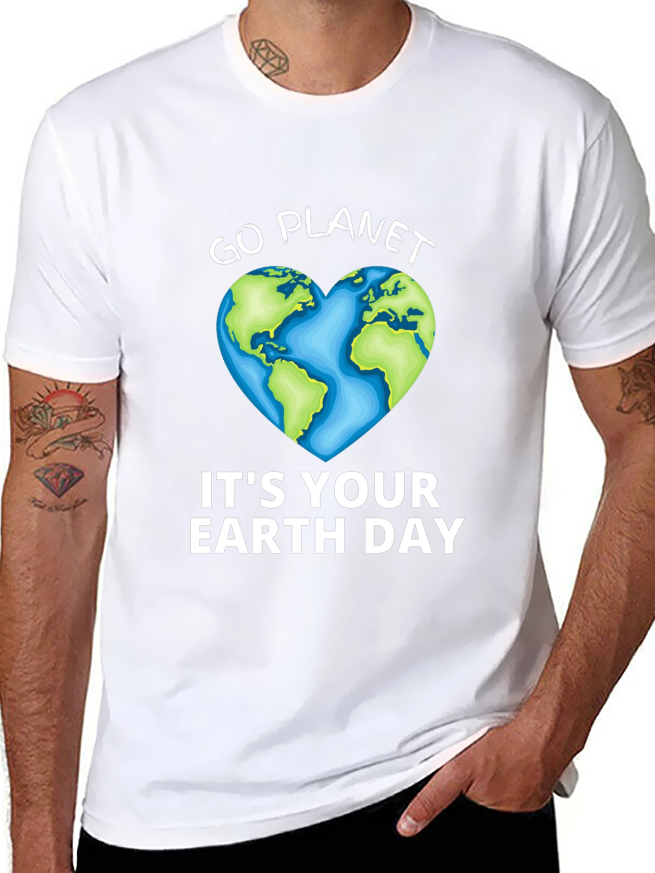 Go Planet T-Shirt - Earth Day Heart Graphic