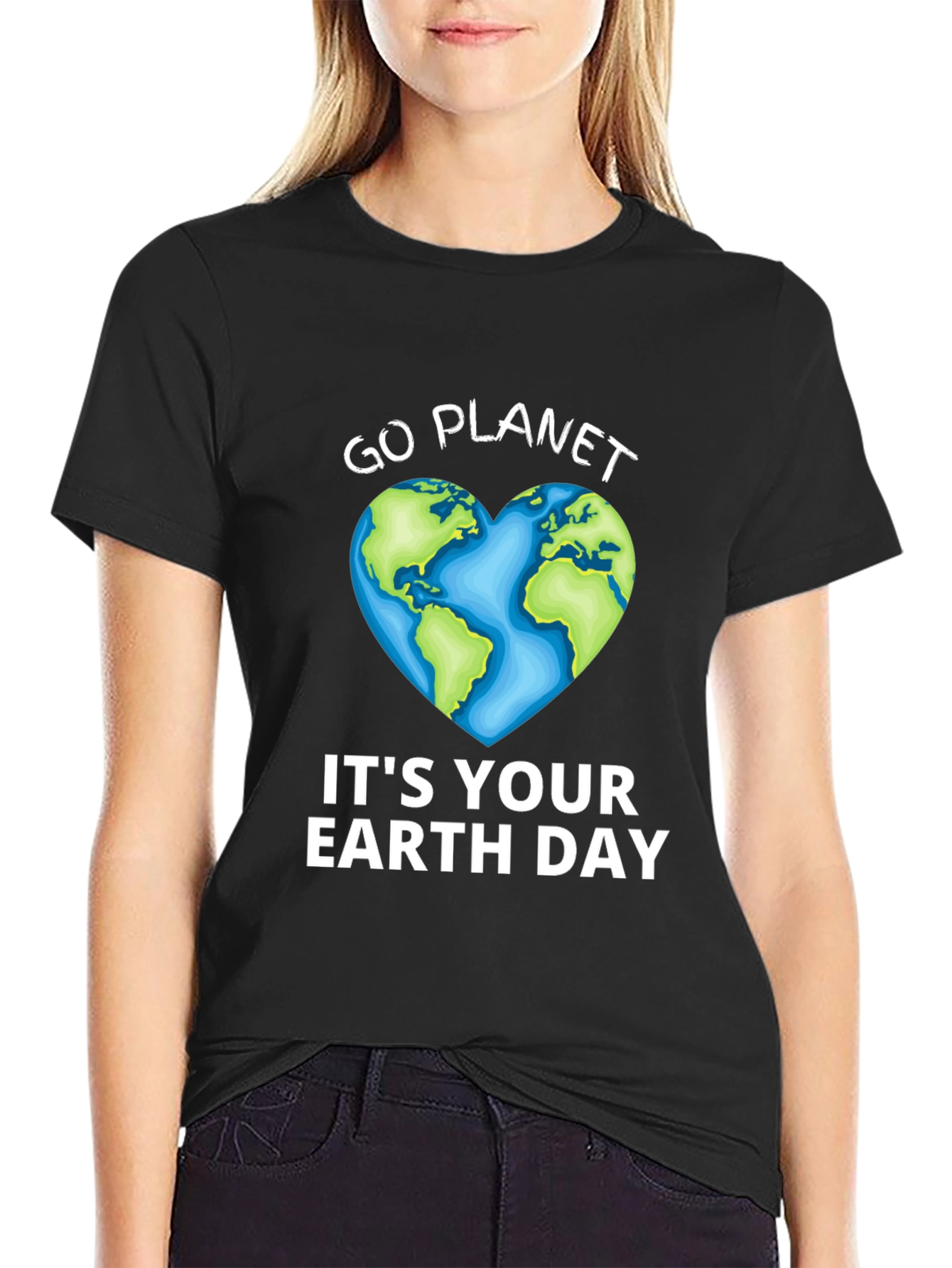 Go Planet T-Shirt - Earth Day Heart Graphic