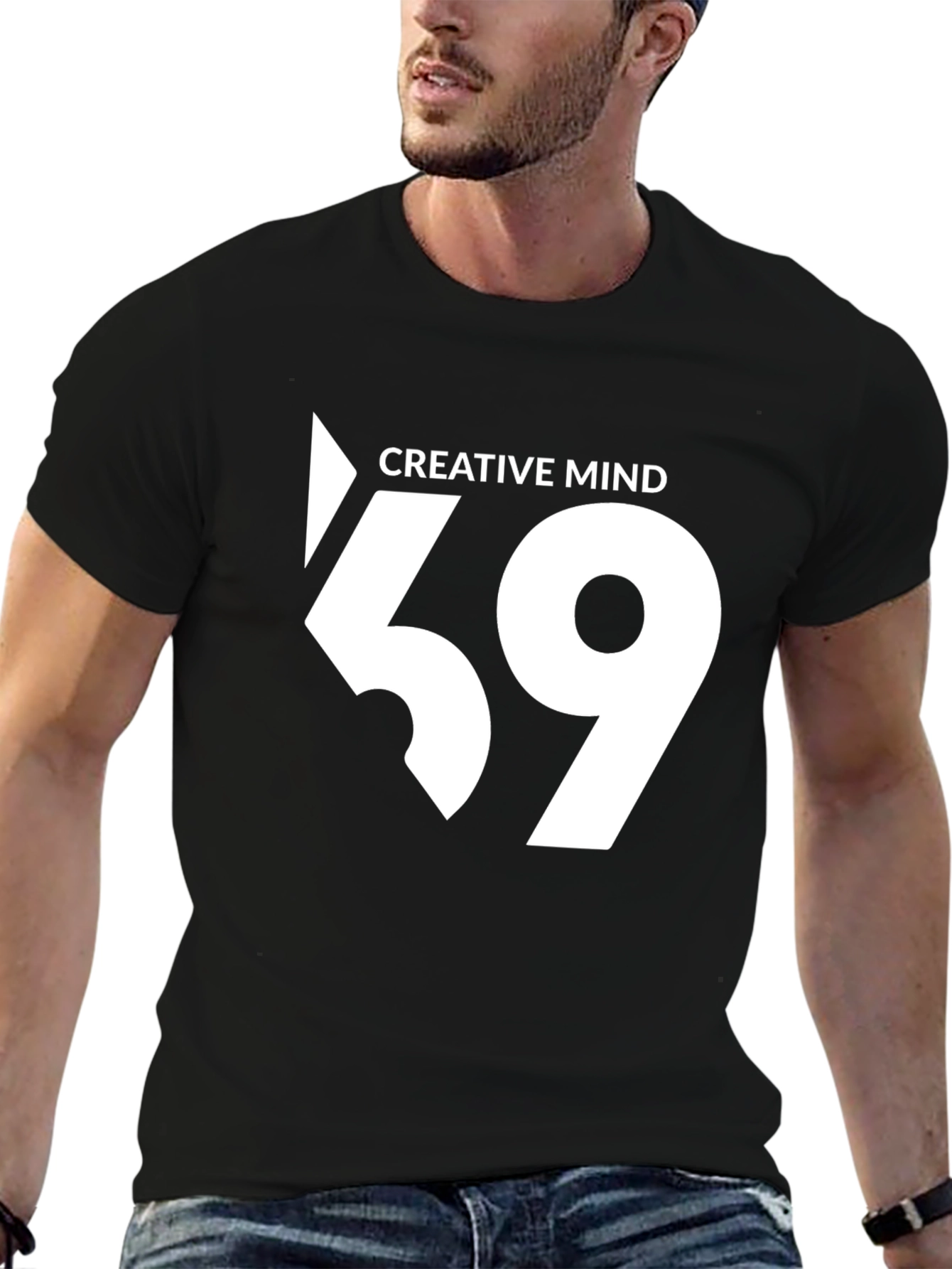 Creative Mind 59 Black Tee - Modern Graphic Print