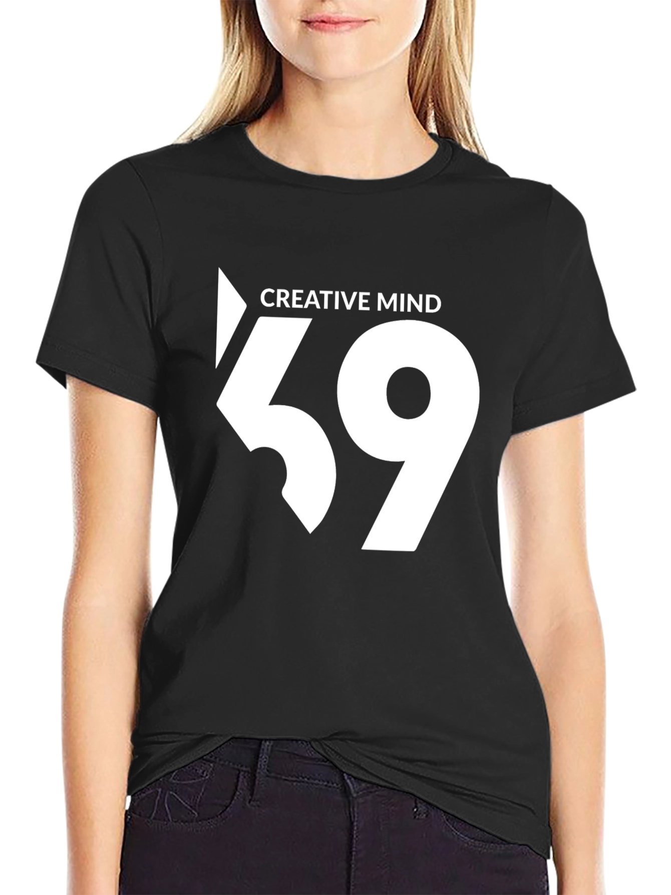 Creative Mind 59 Black Tee - Modern Graphic Print