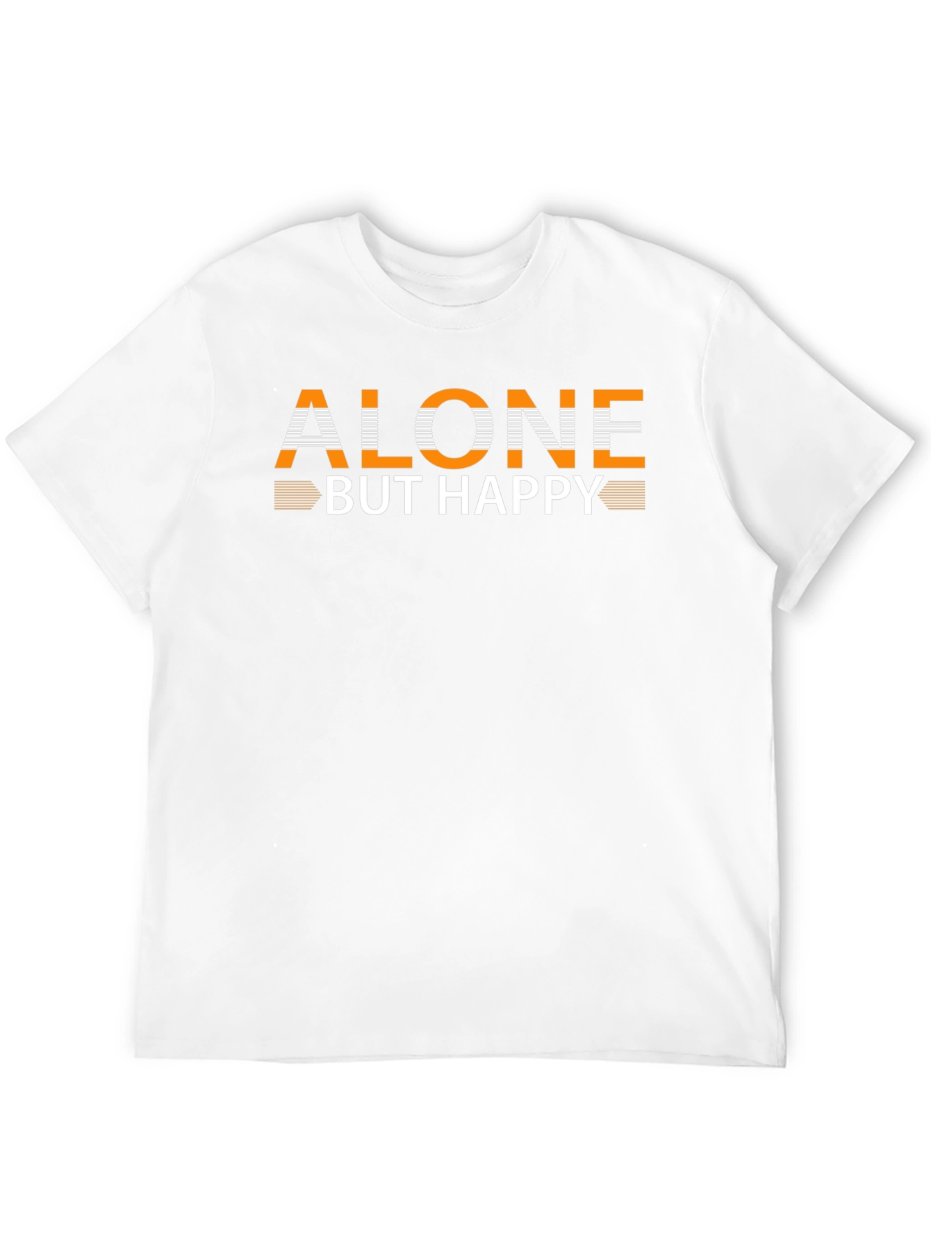 Alone But Happy Graphic Black T-Shirt