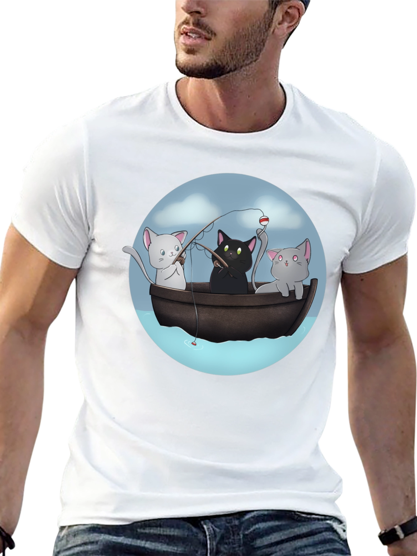 Cats Fishing T-Shirt | Unique Graphic Tee