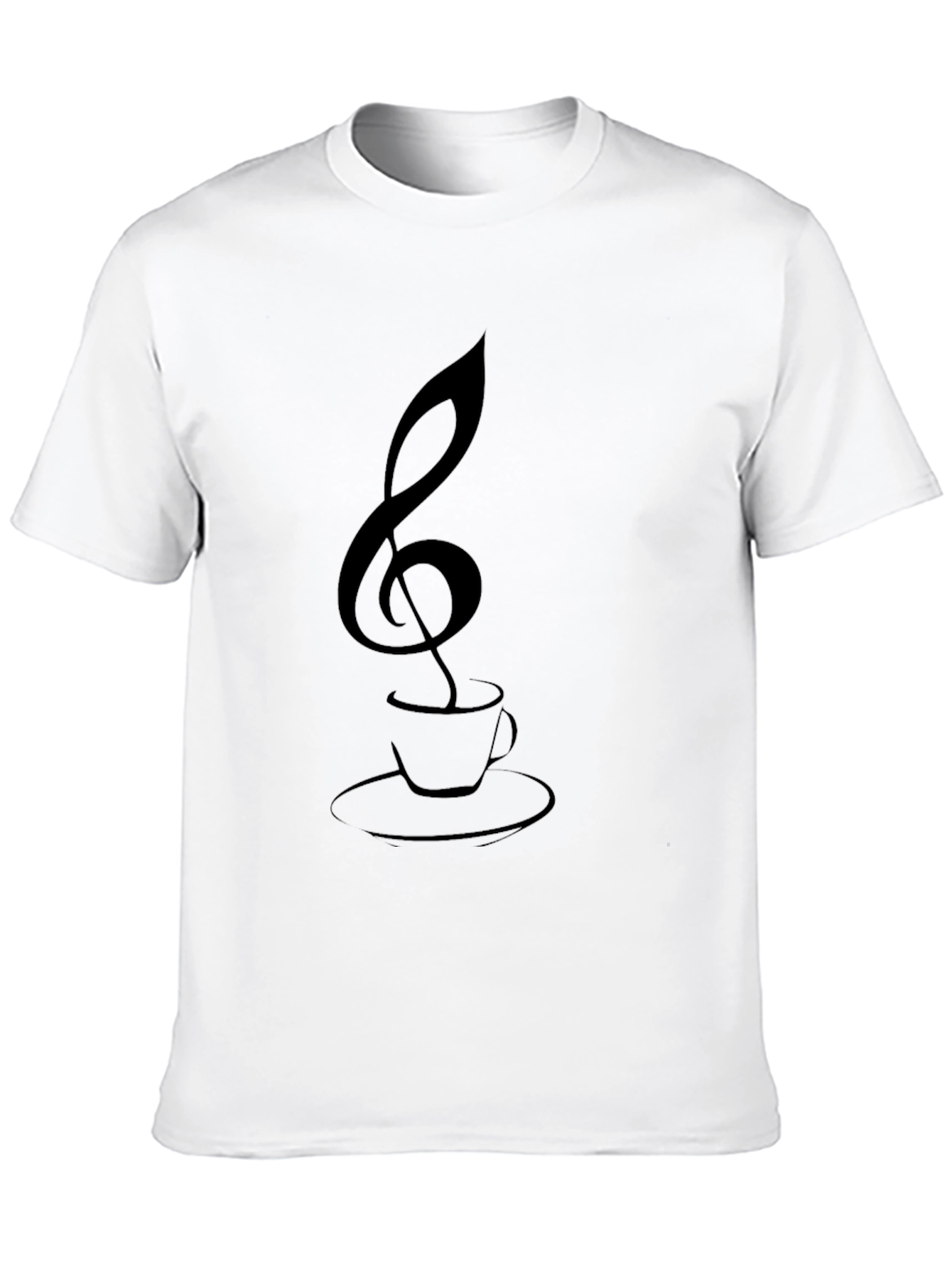 Musical Coffee T-Shirt - Treble Clef Cup Graphic Tee