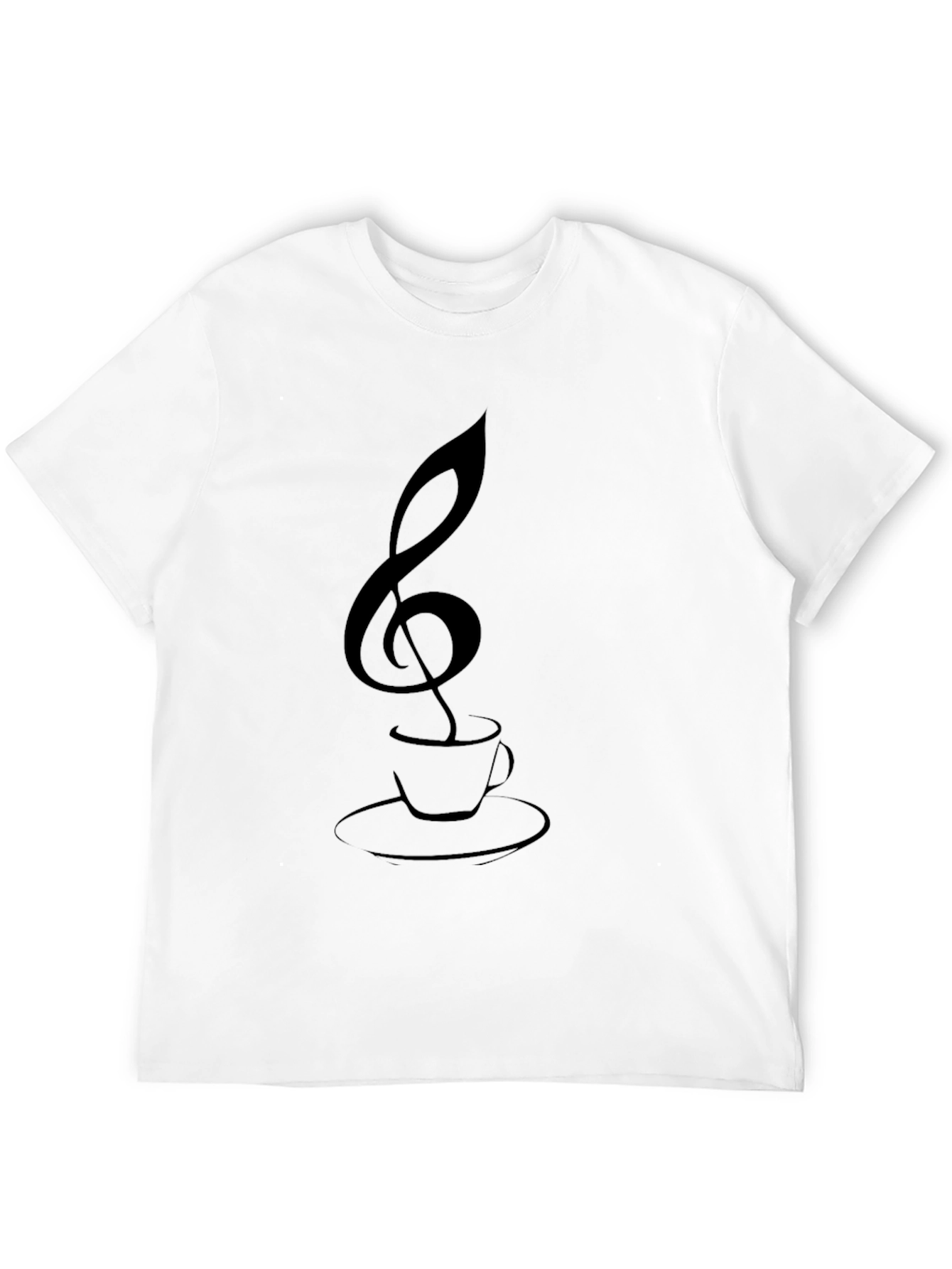 Musical Coffee T-Shirt - Treble Clef Cup Graphic Tee