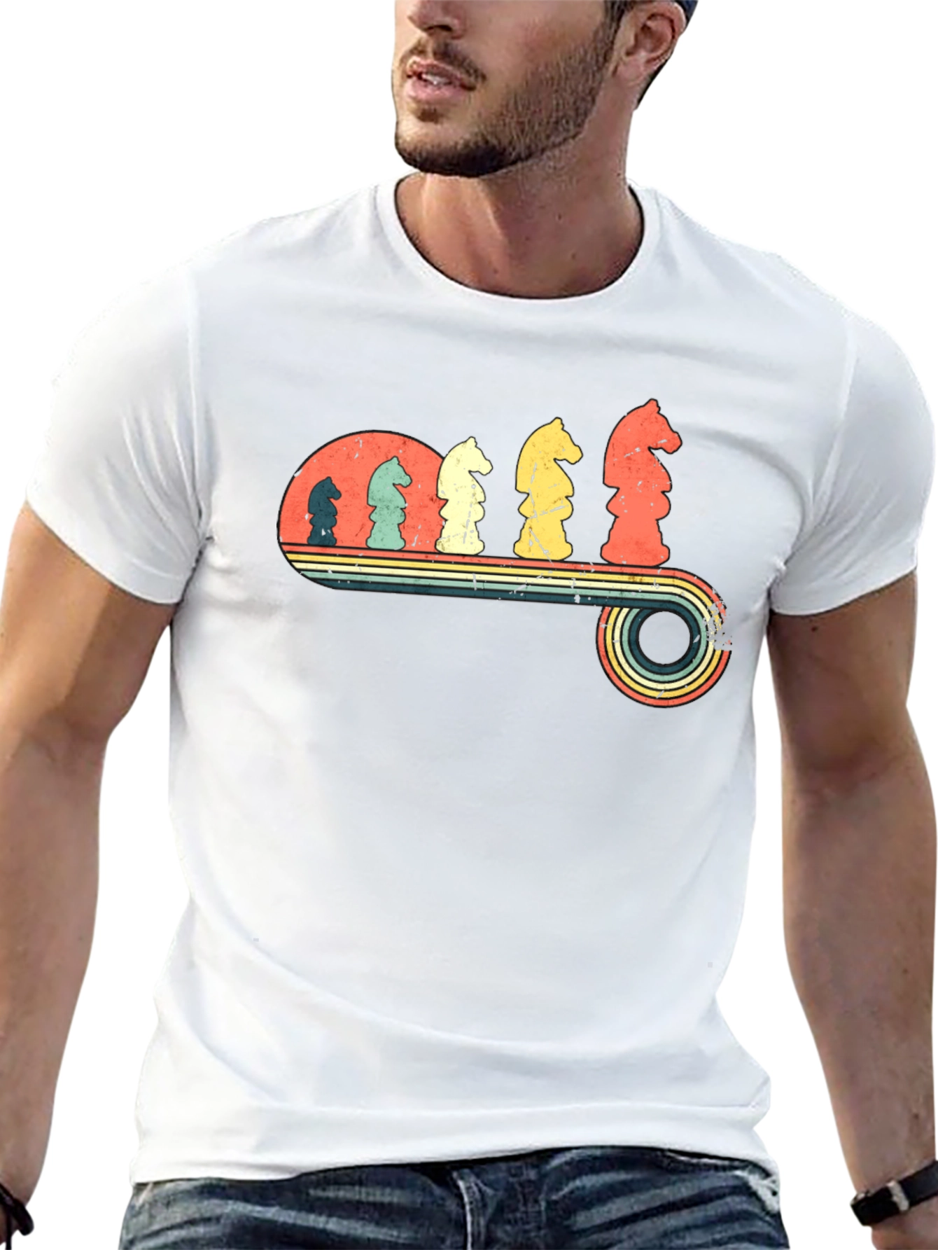 Retro Chess Knight Evolution T-Shirt