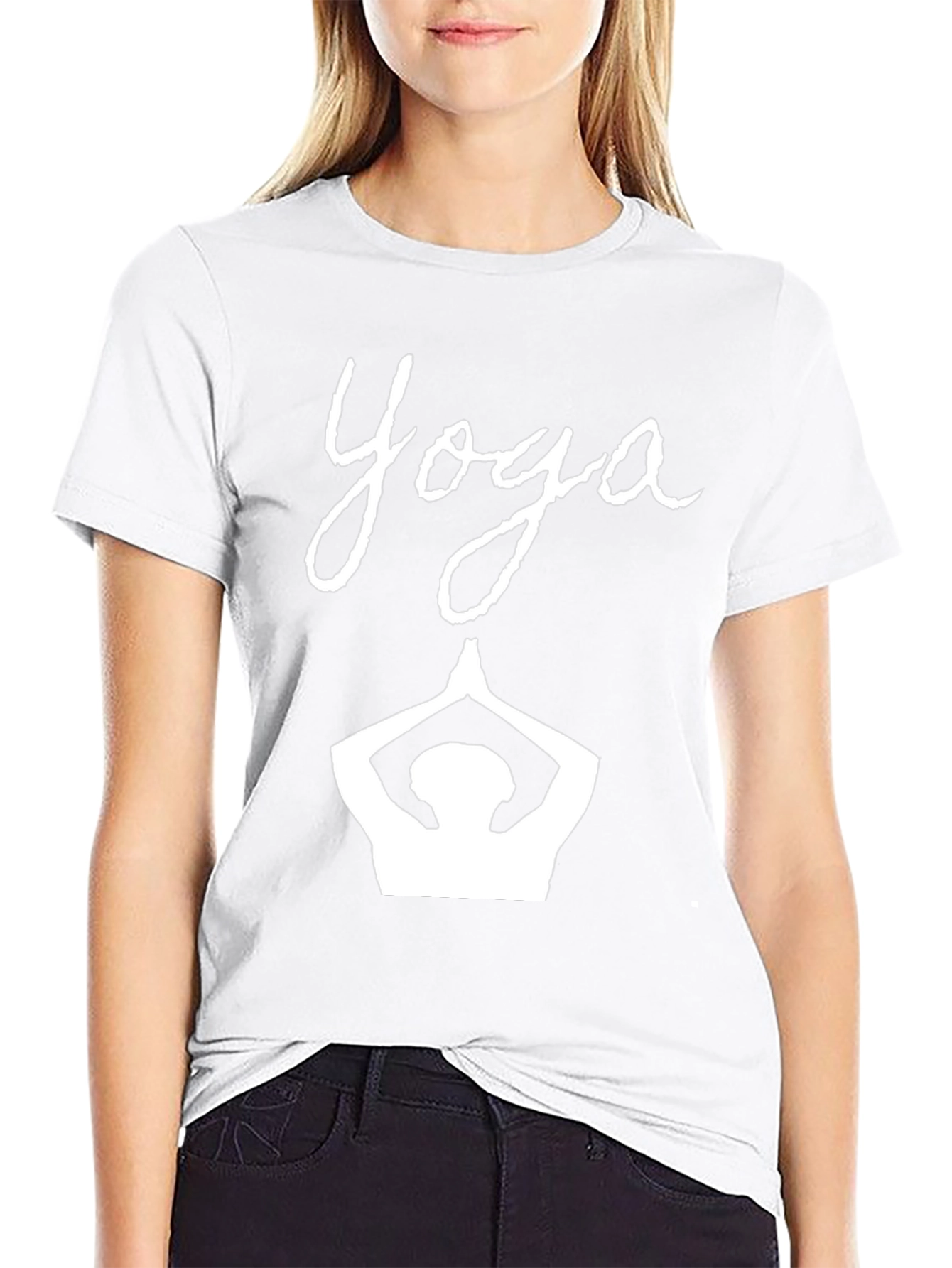 Yoga Graphic Tee - Black Cotton T-Shirt