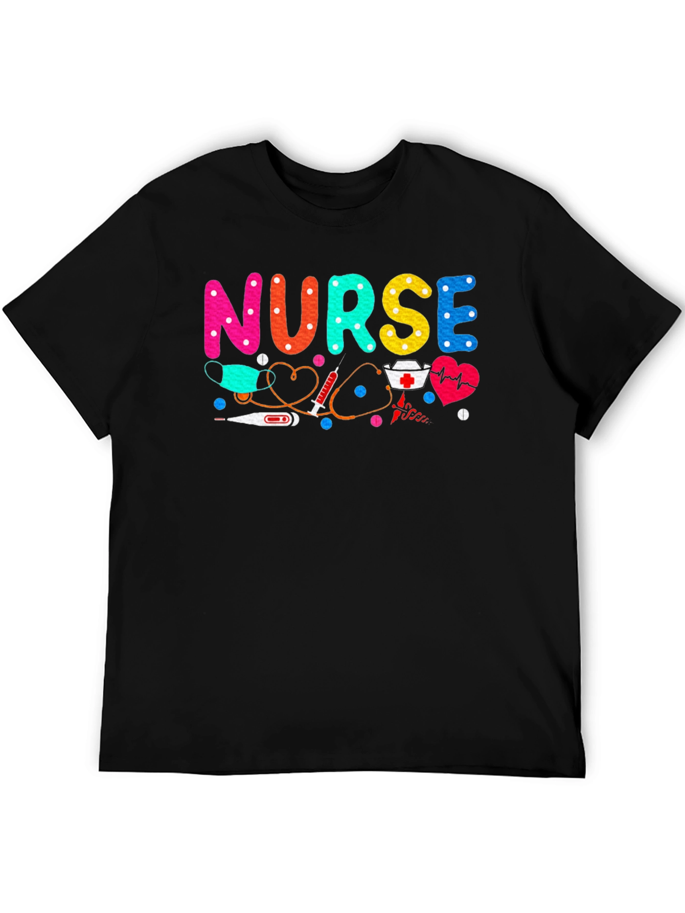 Nurse Graphic Tee - Black Cotton Comfort