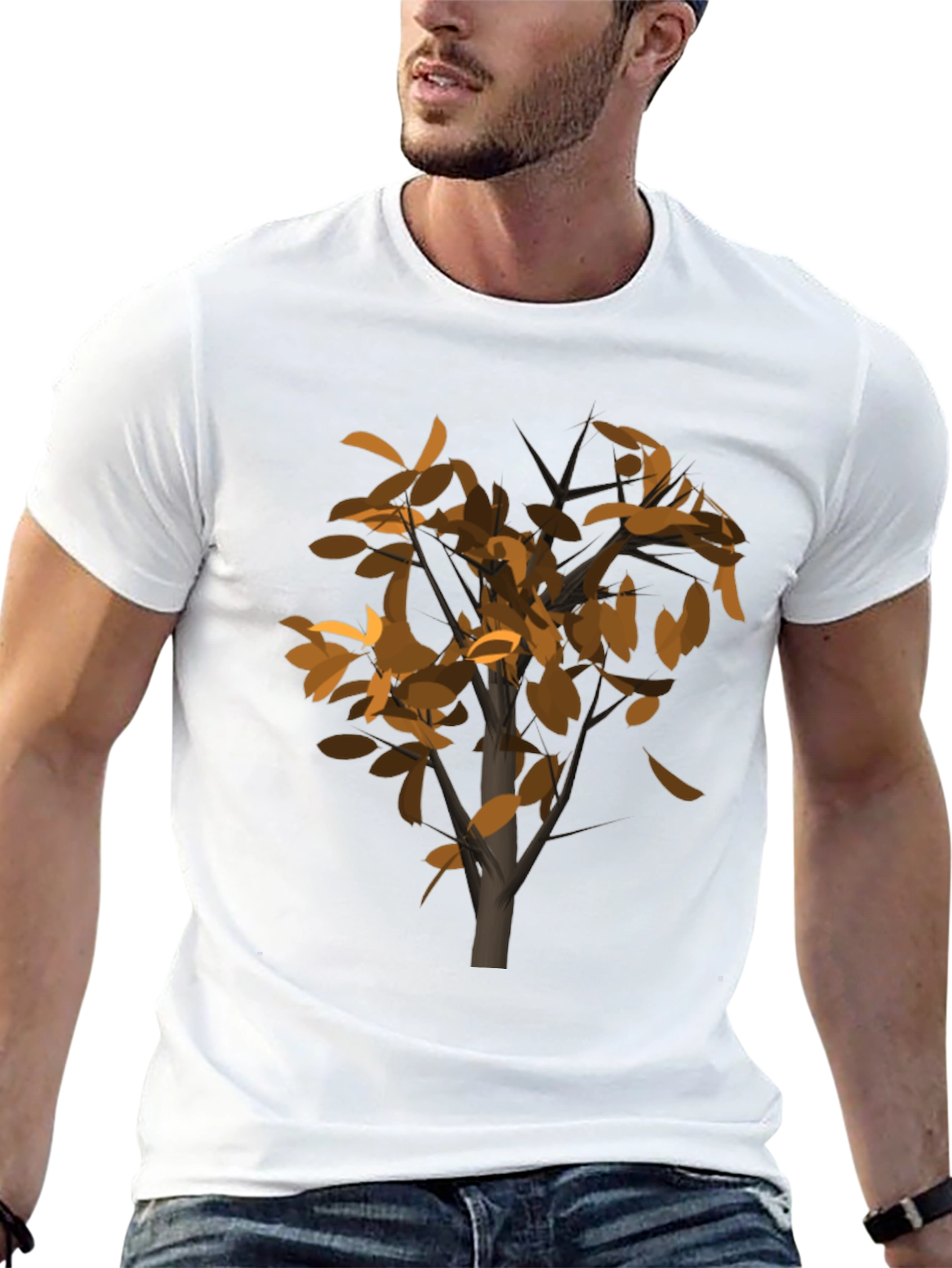 Abstract Tree Graphic Black T-Shirt
