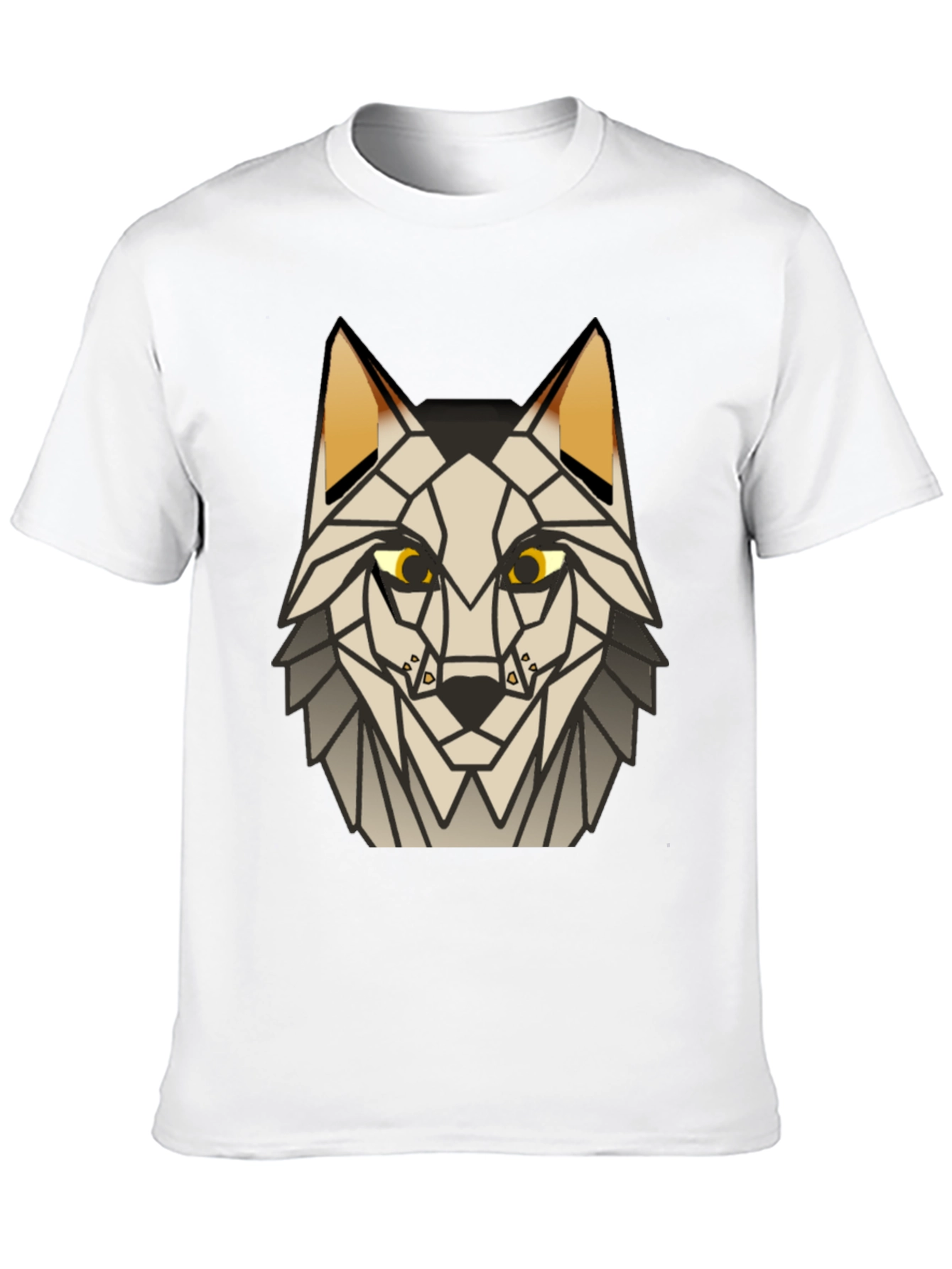 Geometric Wolf Graphic Tee - Modern Animal Print