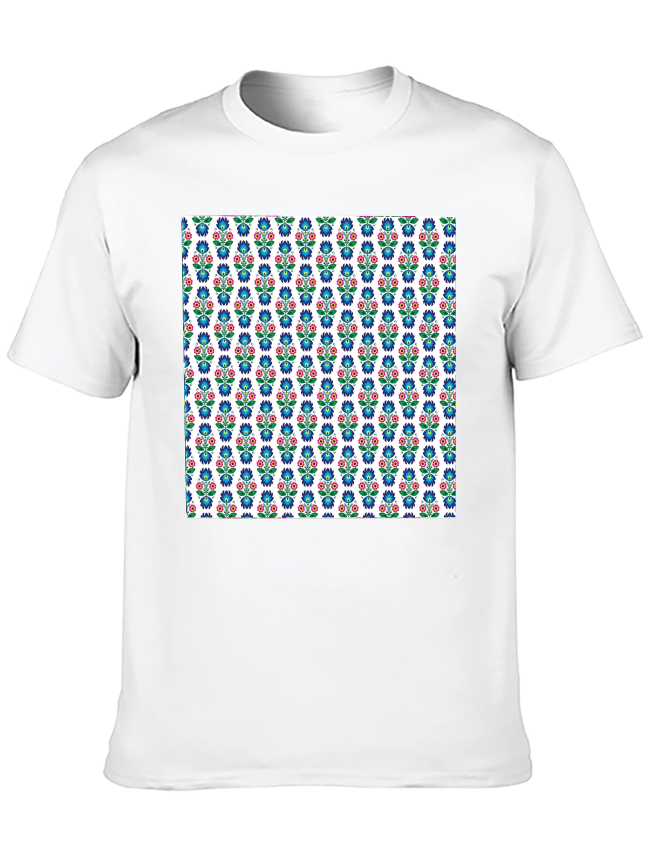 Floral Pattern Black T-Shirt