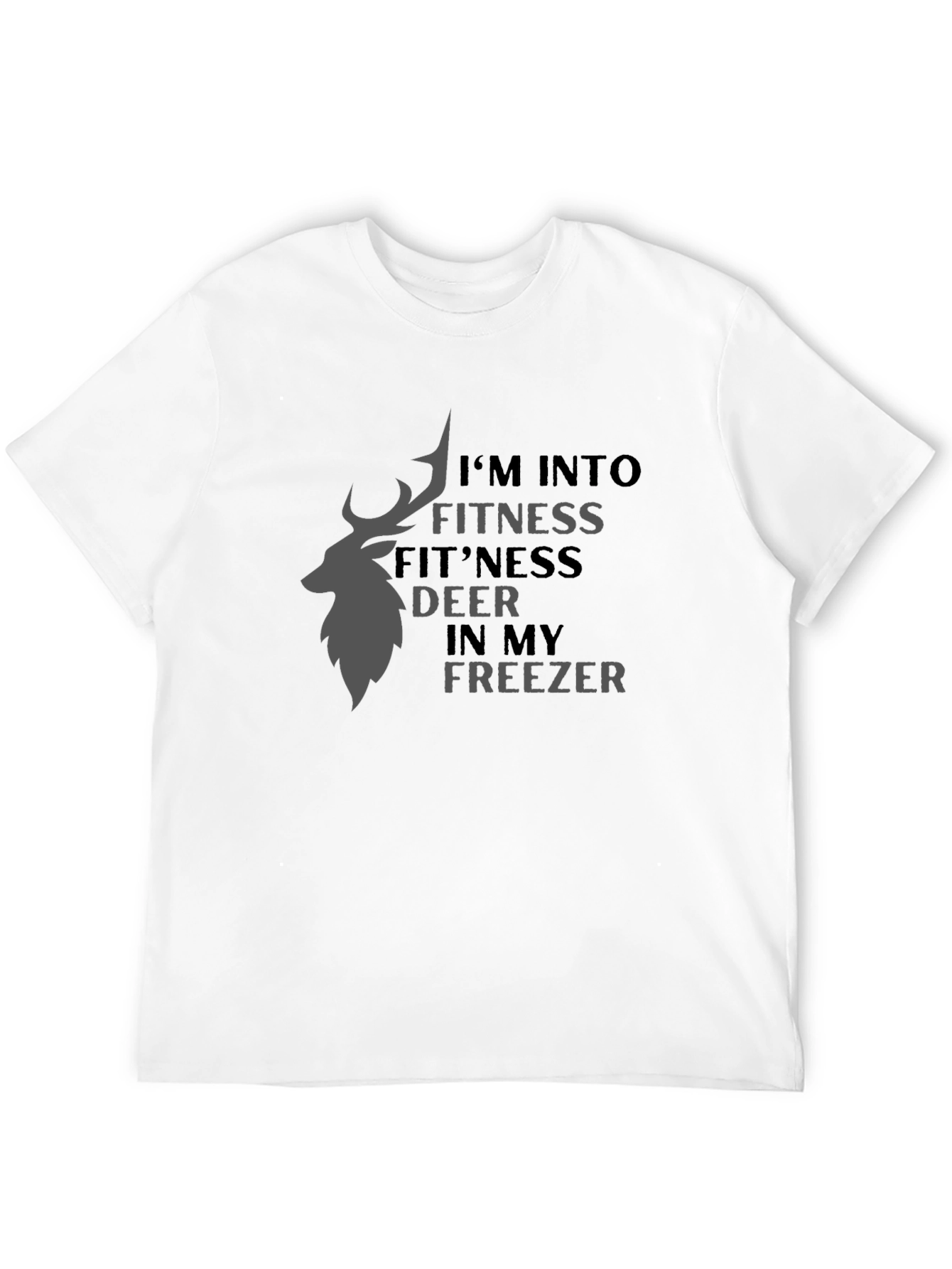 Fitness Deer Freezer Black Graphic Tee