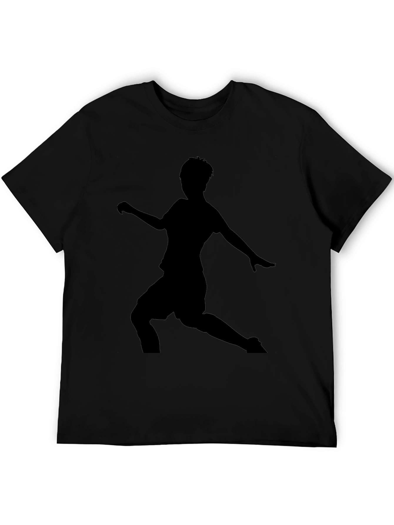 Mens Black Soccer Silhouette Graphic Tee