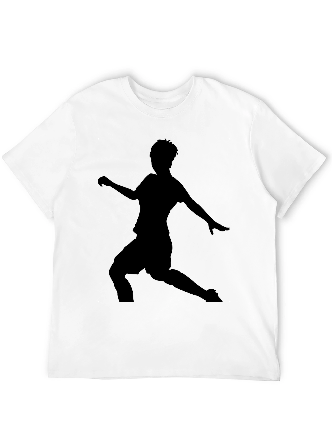 Mens Black Soccer Silhouette Graphic Tee