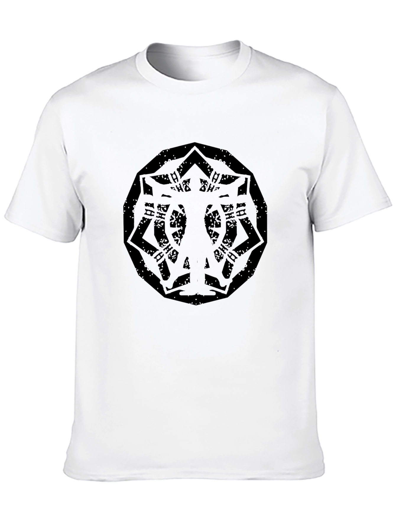 Mens Black Graphic Tee - Abstract Print