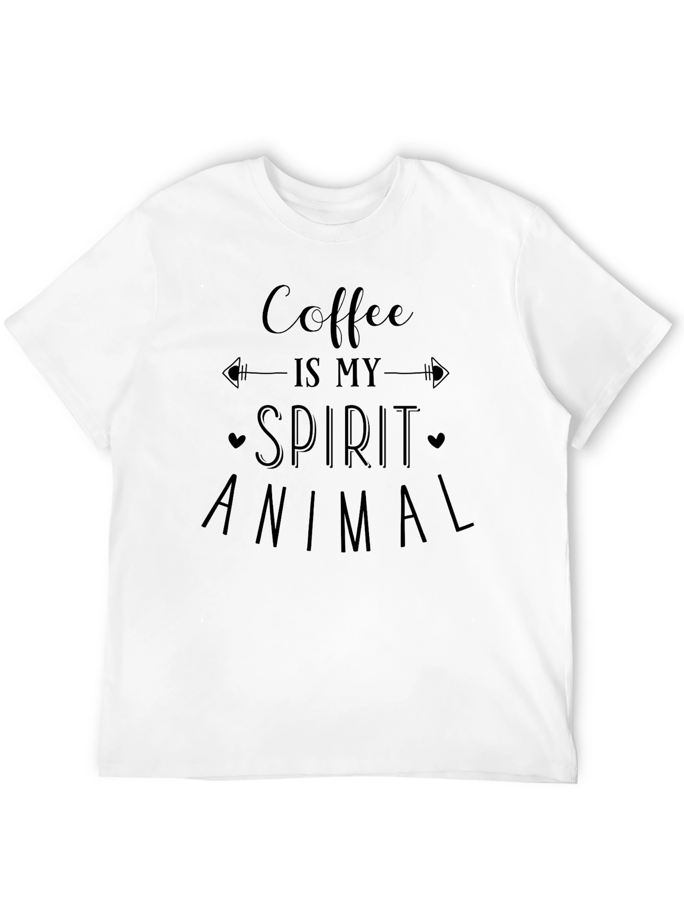 Coffee is My Spirit Animal Graphic Tee - Black