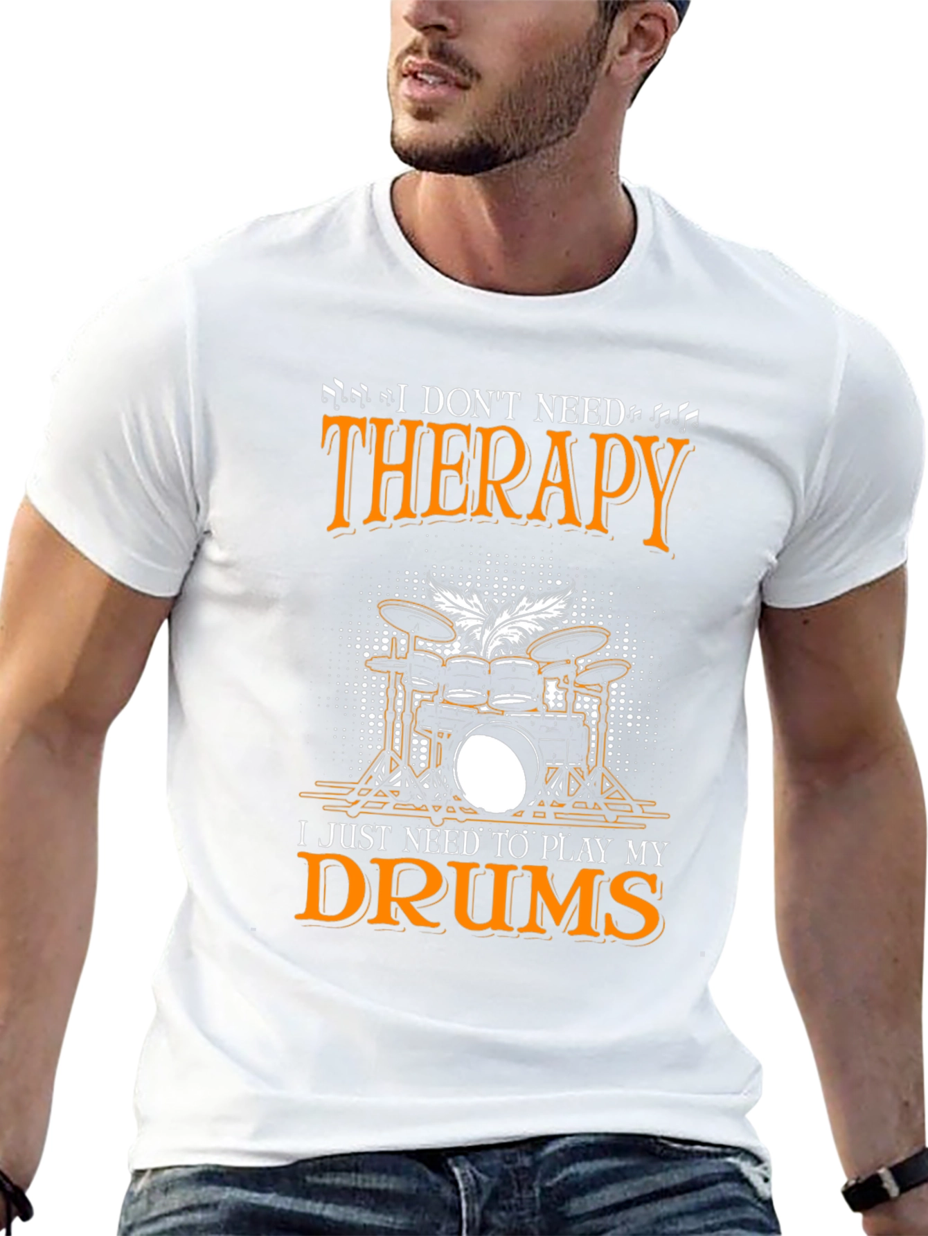 Drummer Therapy T-Shirt - Music Lover Tee