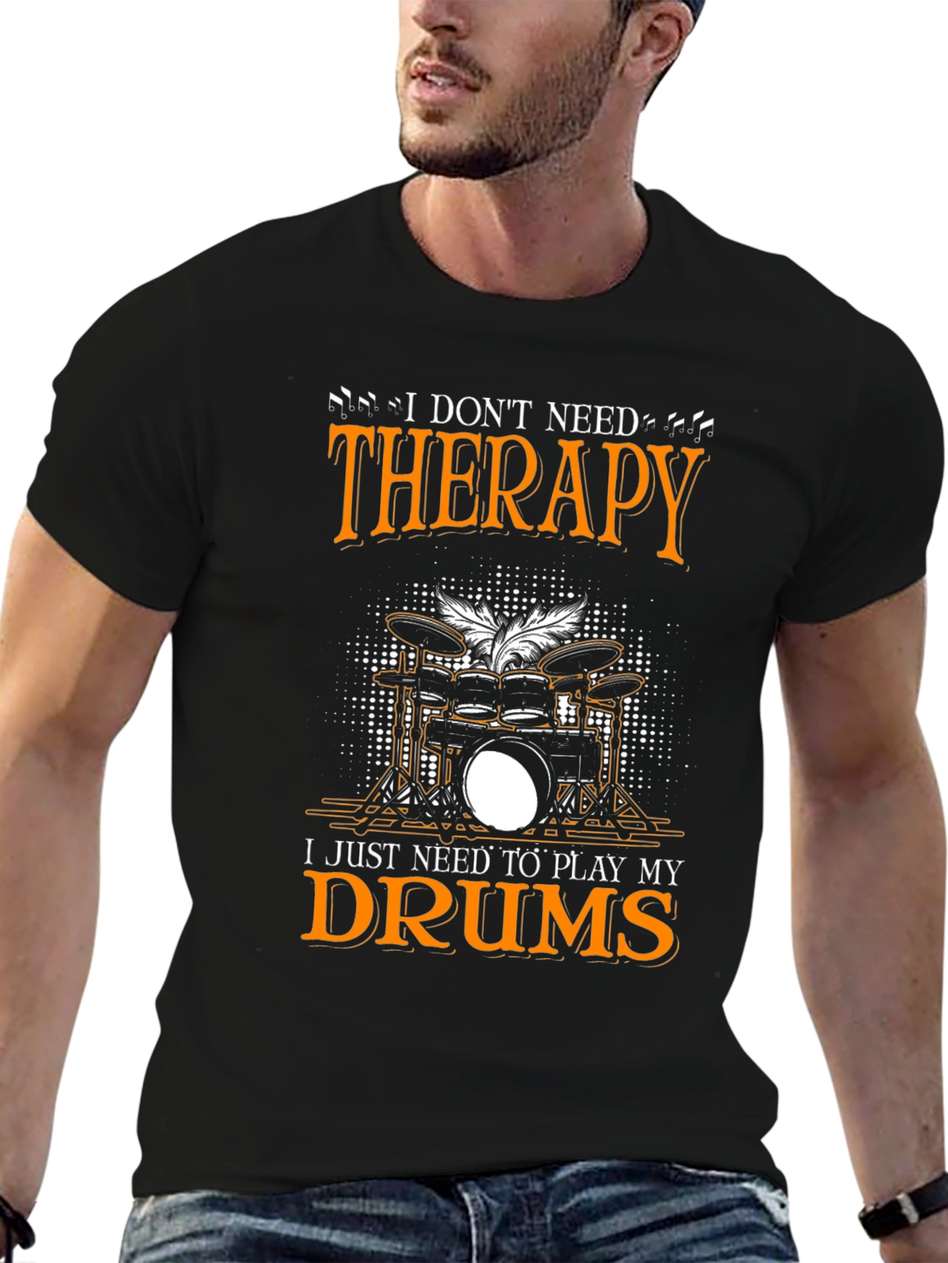 Drummer Therapy T-Shirt - Music Lover Tee