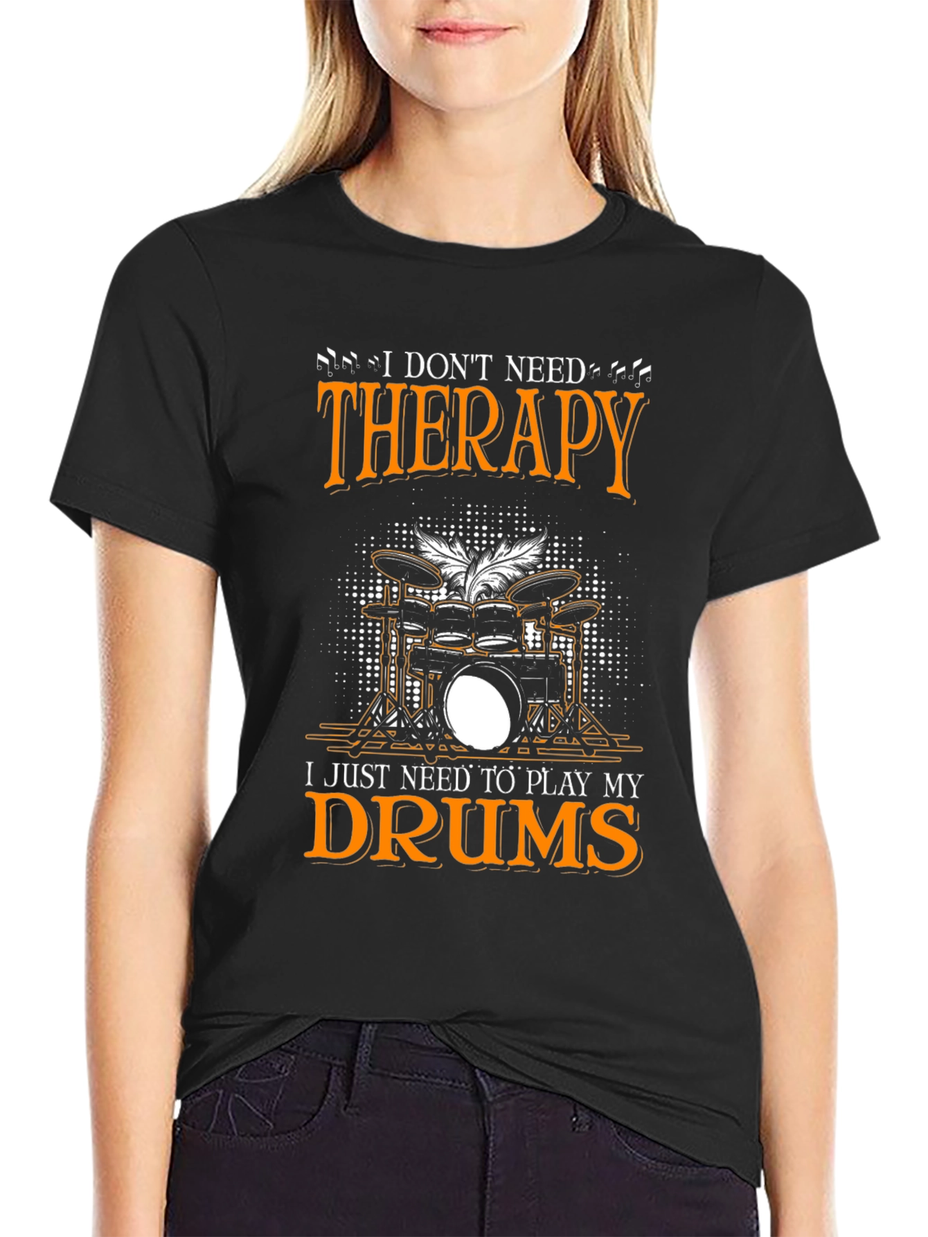 Drummer Therapy T-Shirt - Music Lover Tee