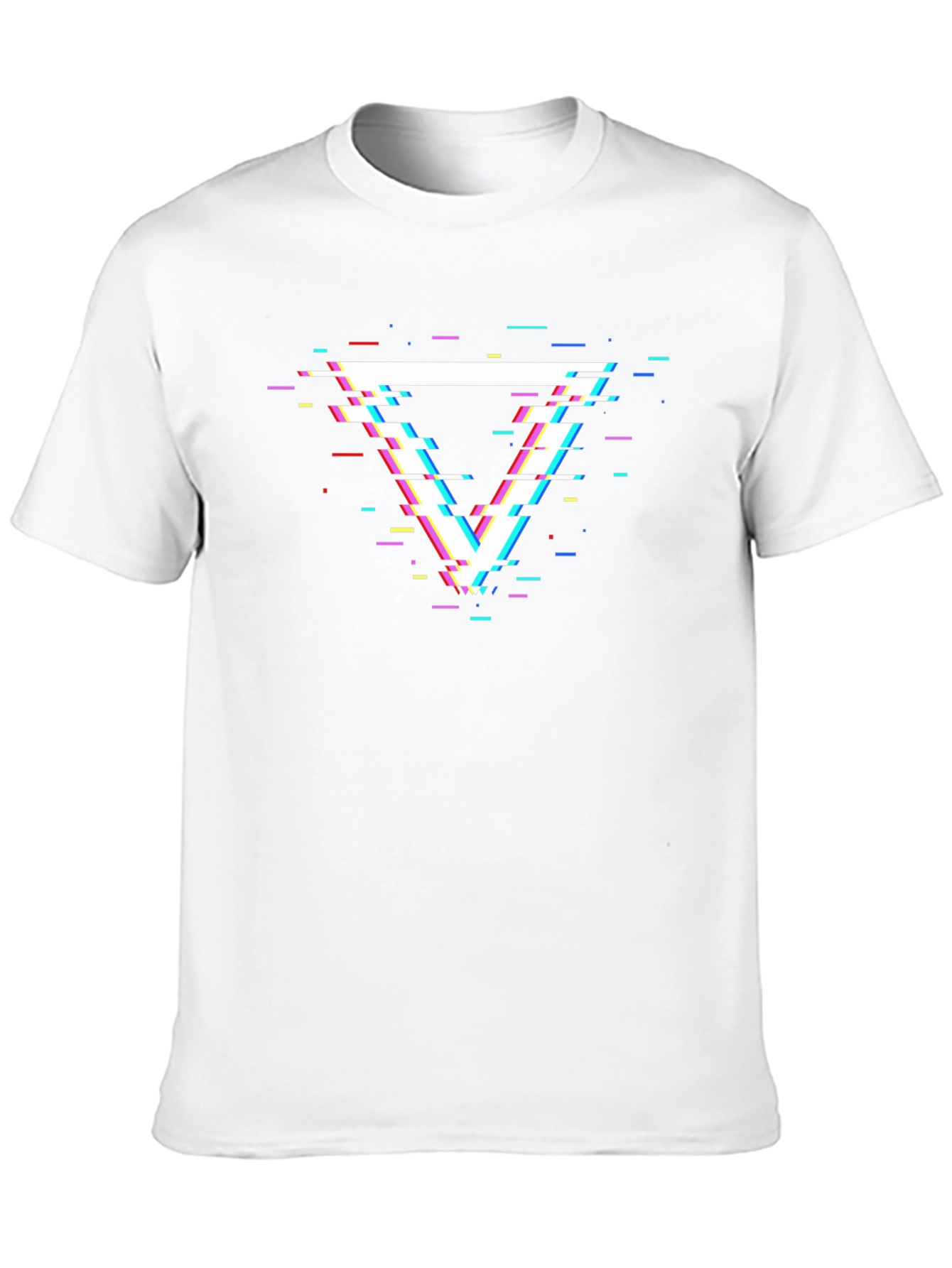 Glitch Triangle Graphic T-Shirt - Modern Style