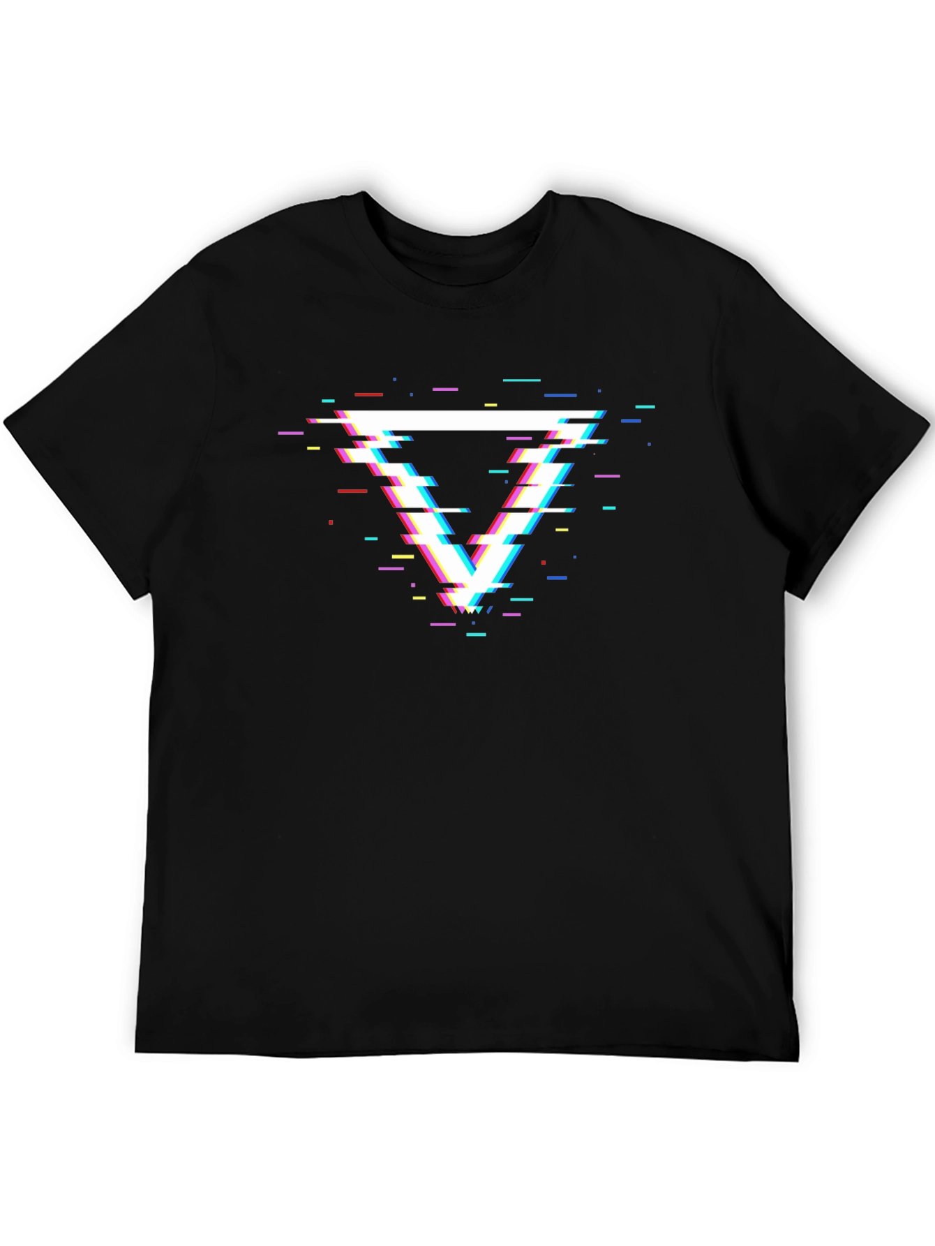 Glitch Triangle Graphic T-Shirt - Modern Style